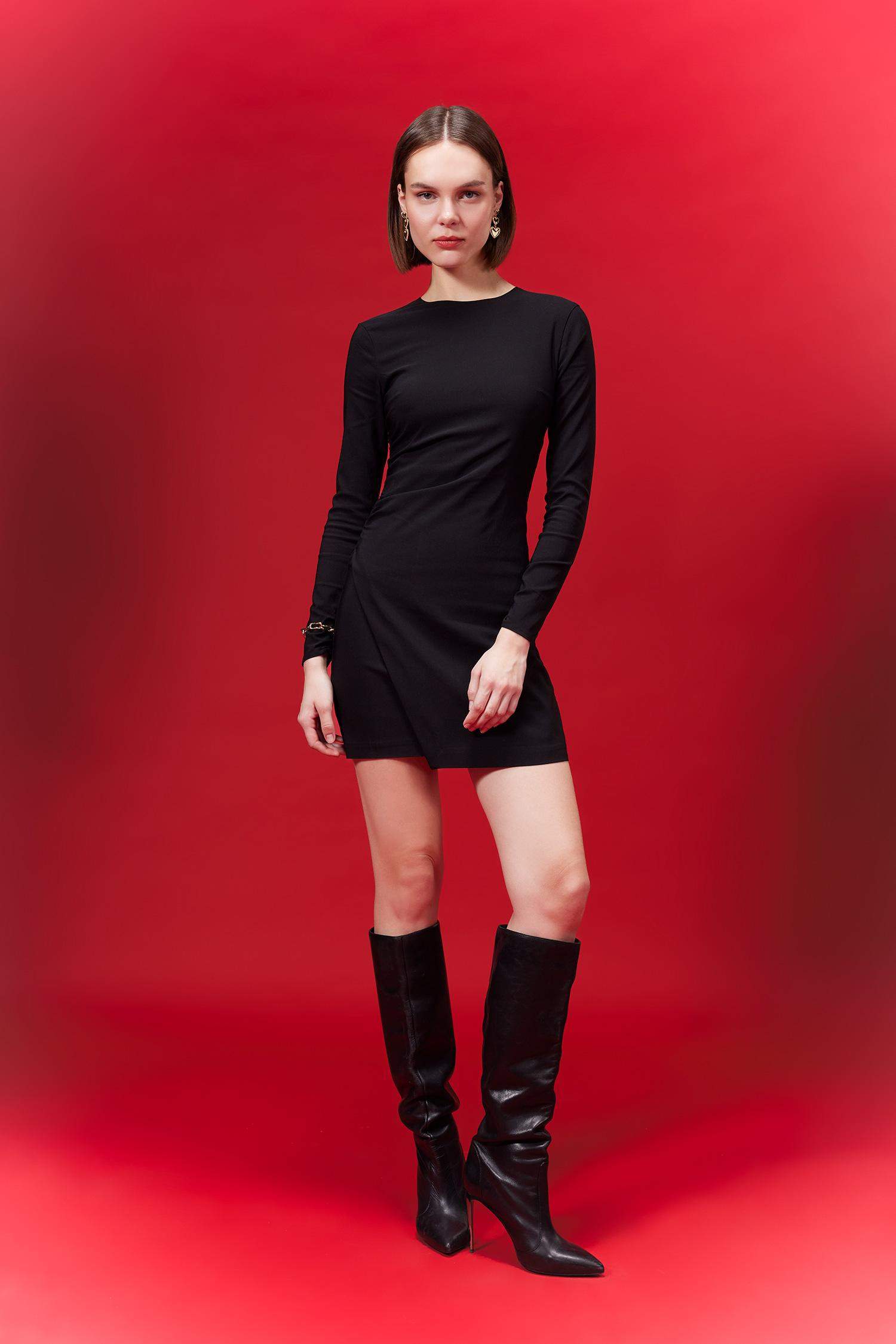 Boat Collar Mini Dress