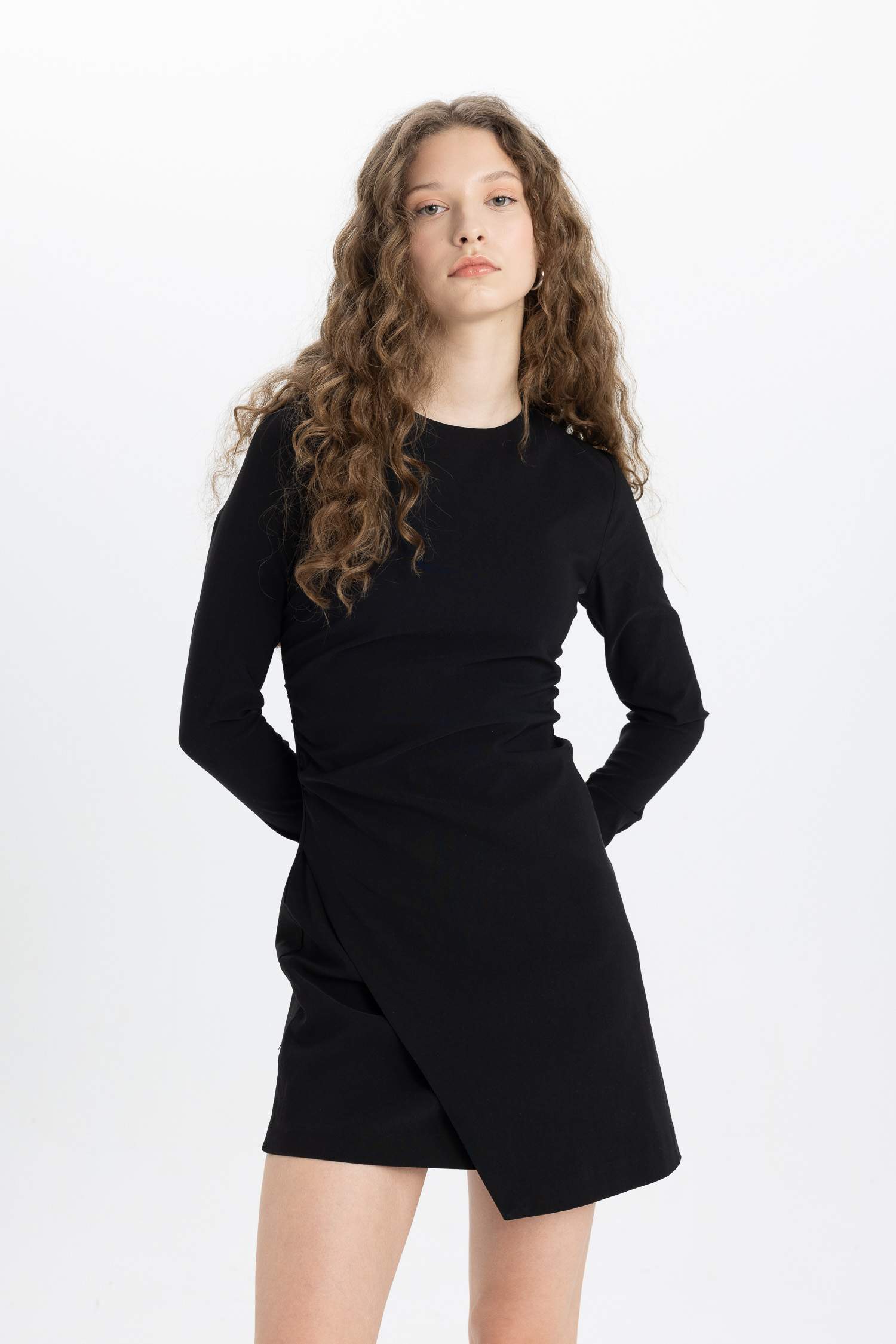 Boat Collar Mini Dress