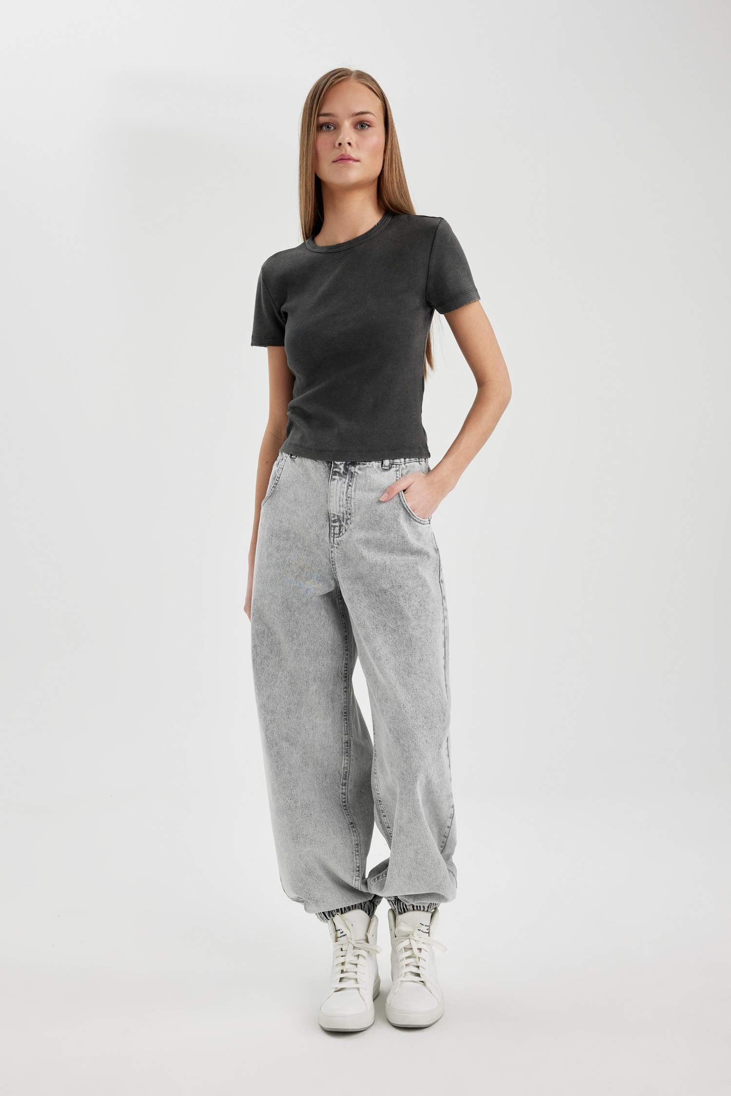 Slim Fit Crew Neck Camisole Short Sleeve T-Shirt