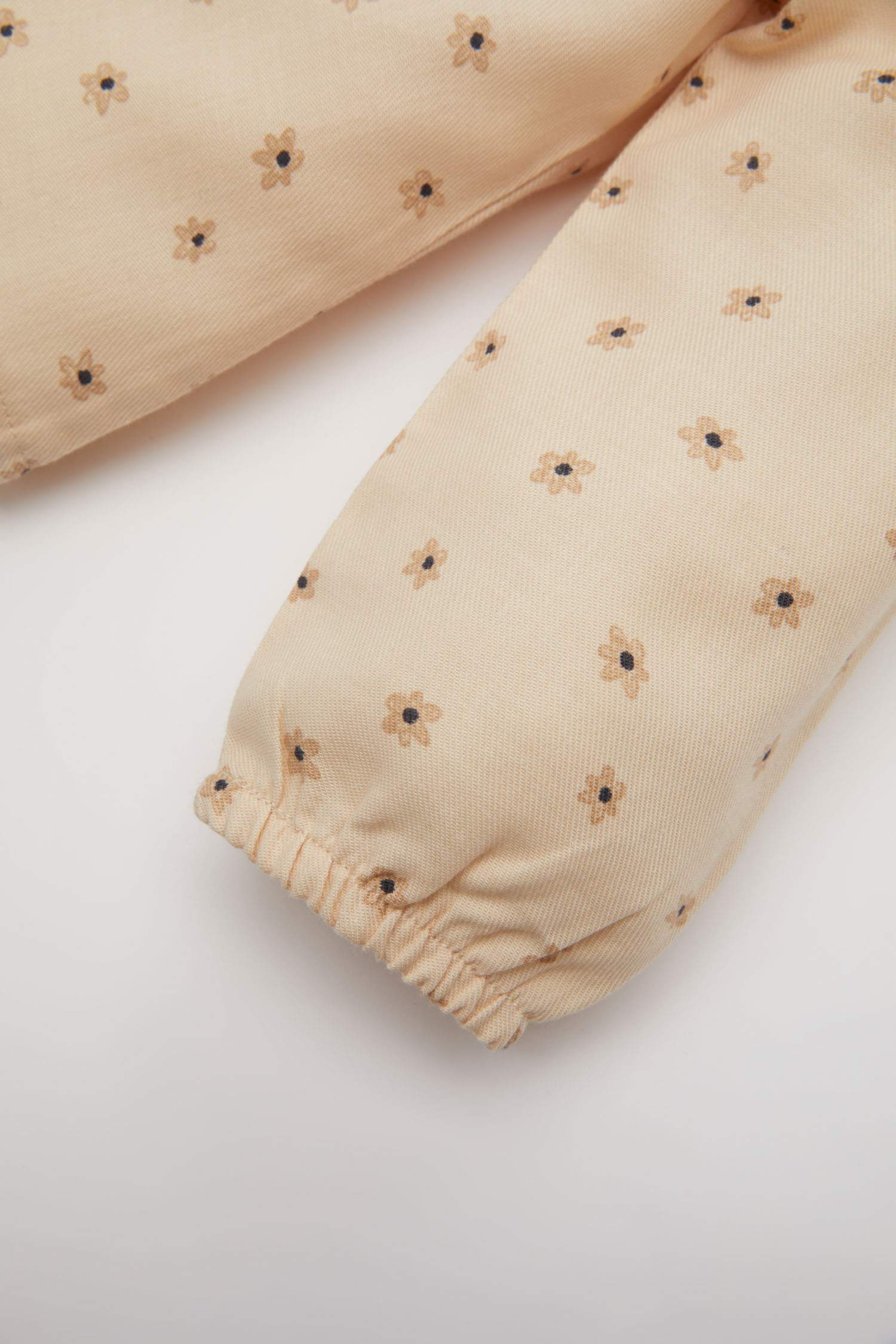 Kız Bebek Çiçekli Twill Desenli Gömlek Tayt 2'li Takım