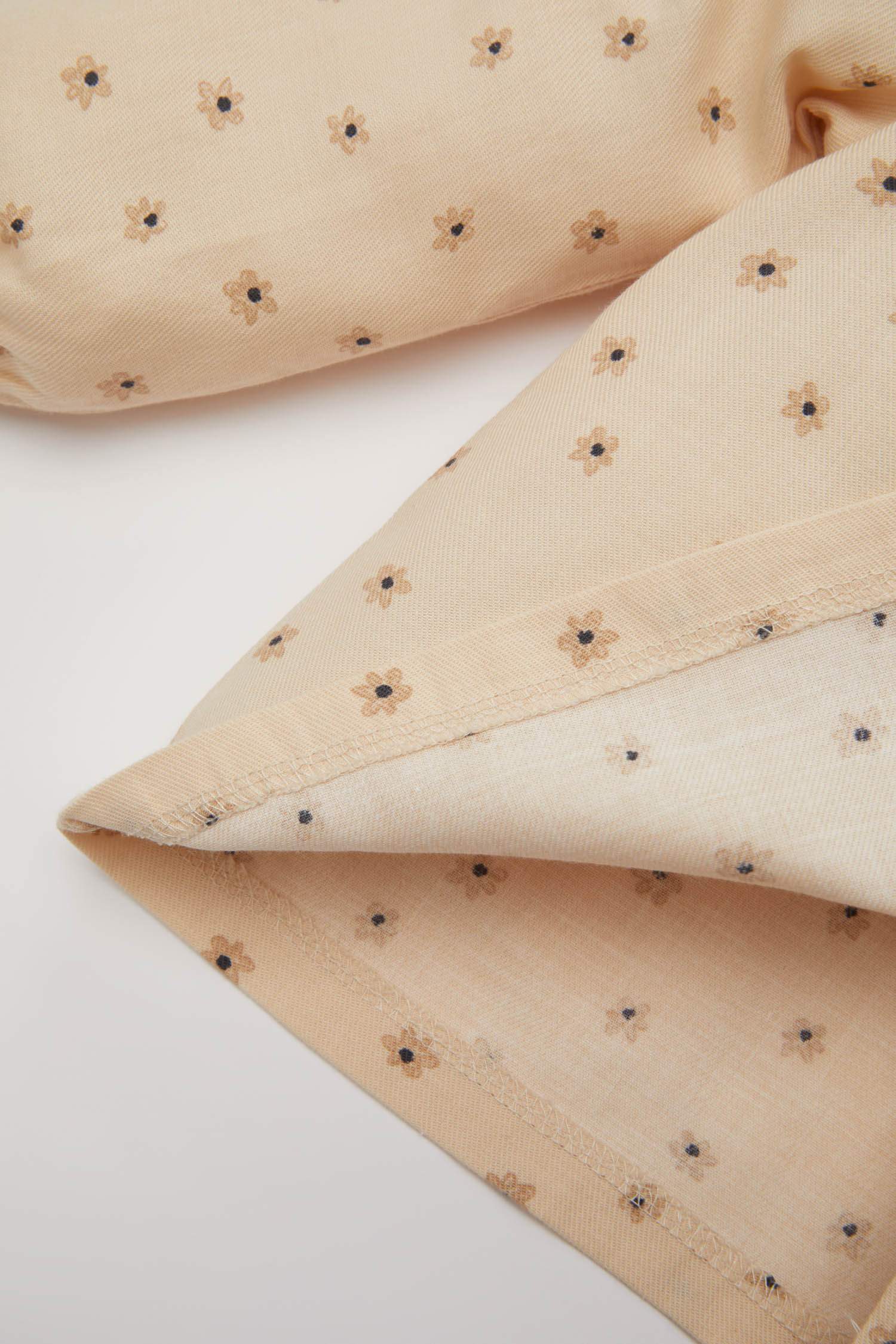 Kız Bebek Çiçekli Twill Desenli Gömlek Tayt 2'li Takım