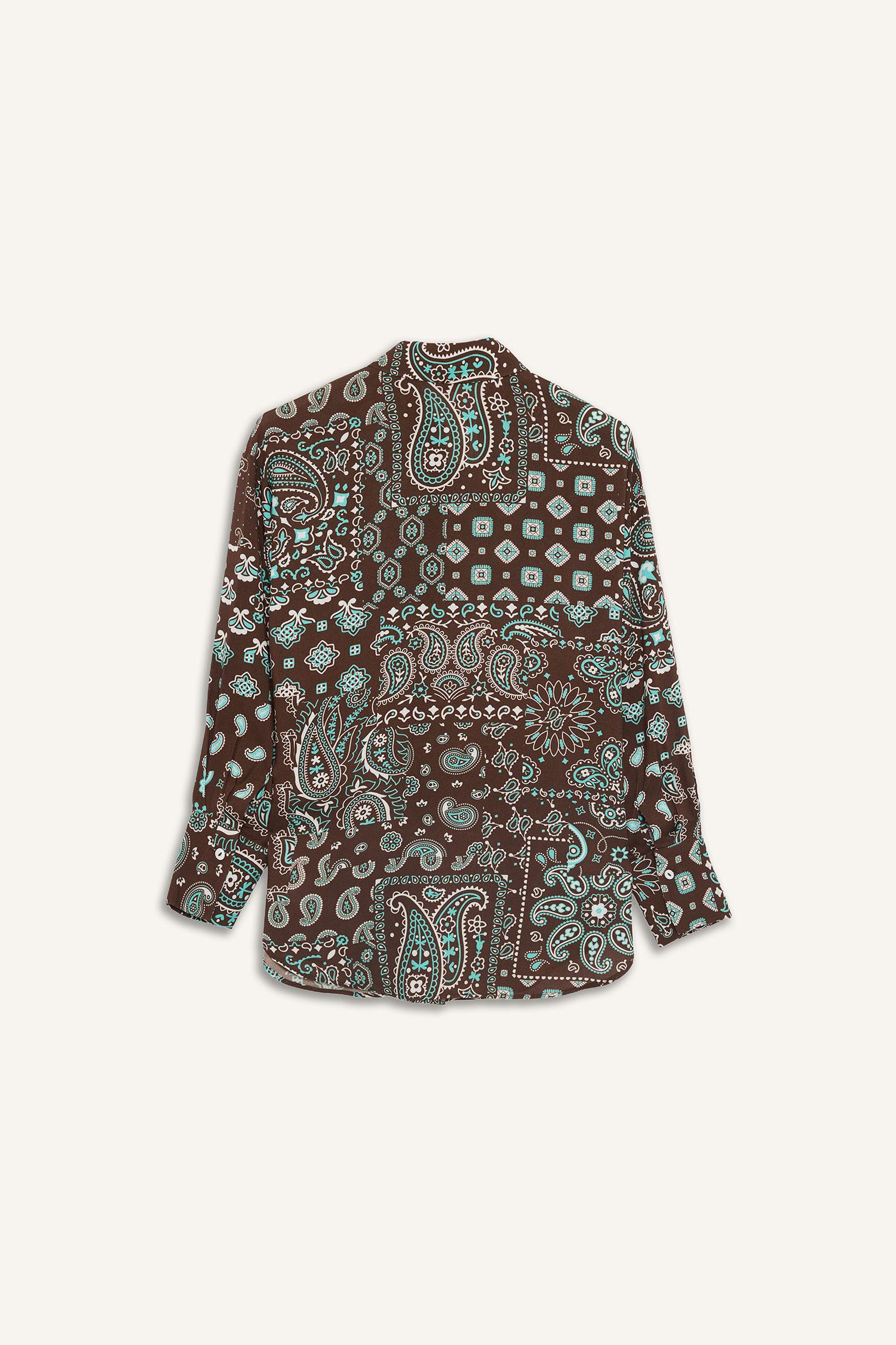 DeFacto Şal Desenli Viskon Plaj Gömleği görsel 7