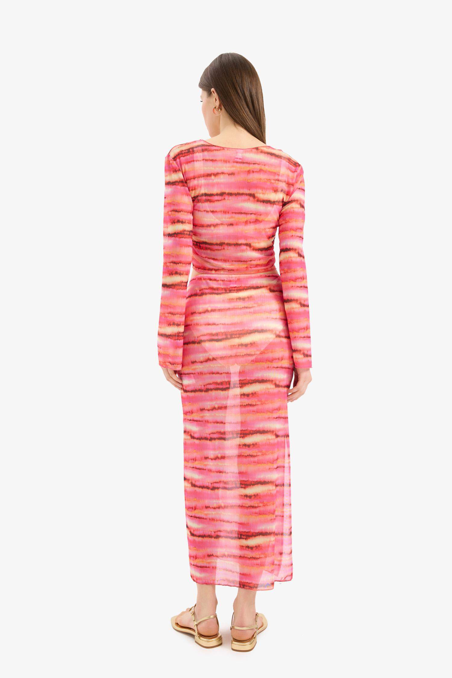 Gradient Tulle Maxi Beach Skirt