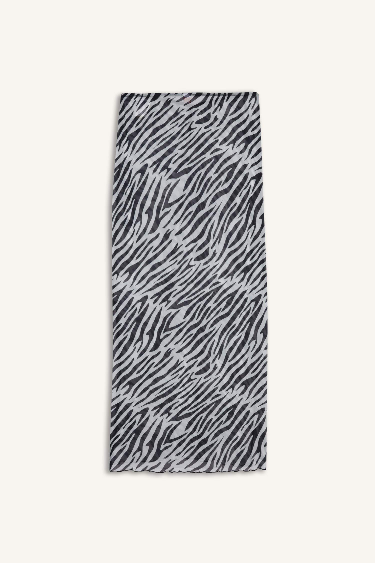 Fall in Love Regular Fit Zebra Print Tulle Beach Skirt