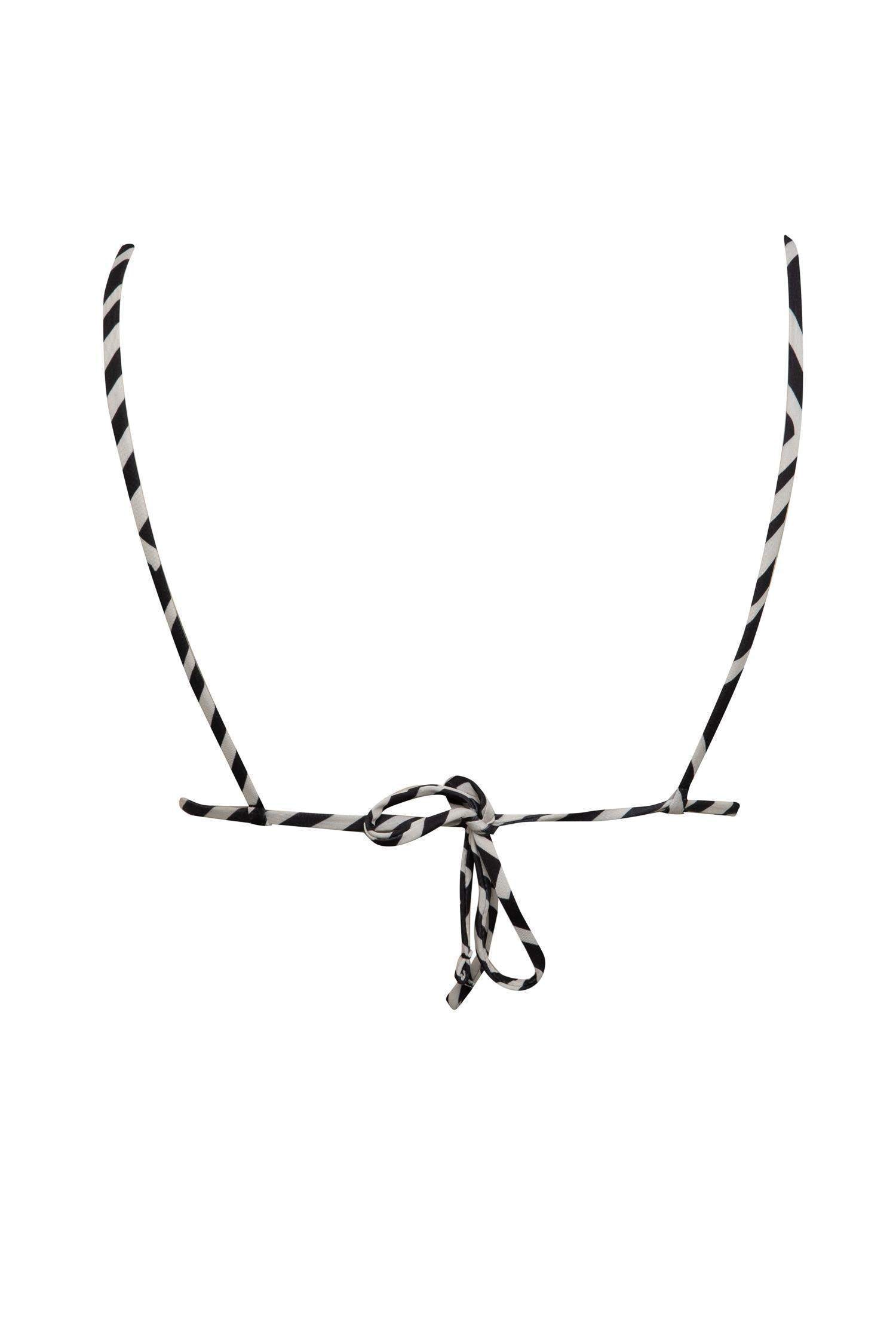 Regular Fit Striped Bikini Top