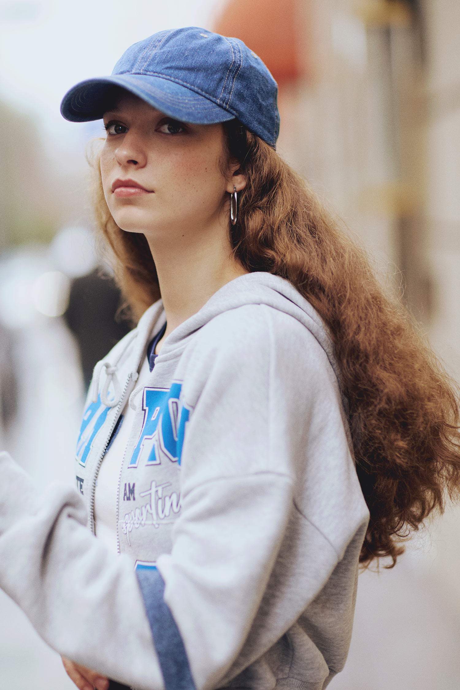 Oversize Fit Hooded Printed Thick Sweatshirt Fabric Cardigan