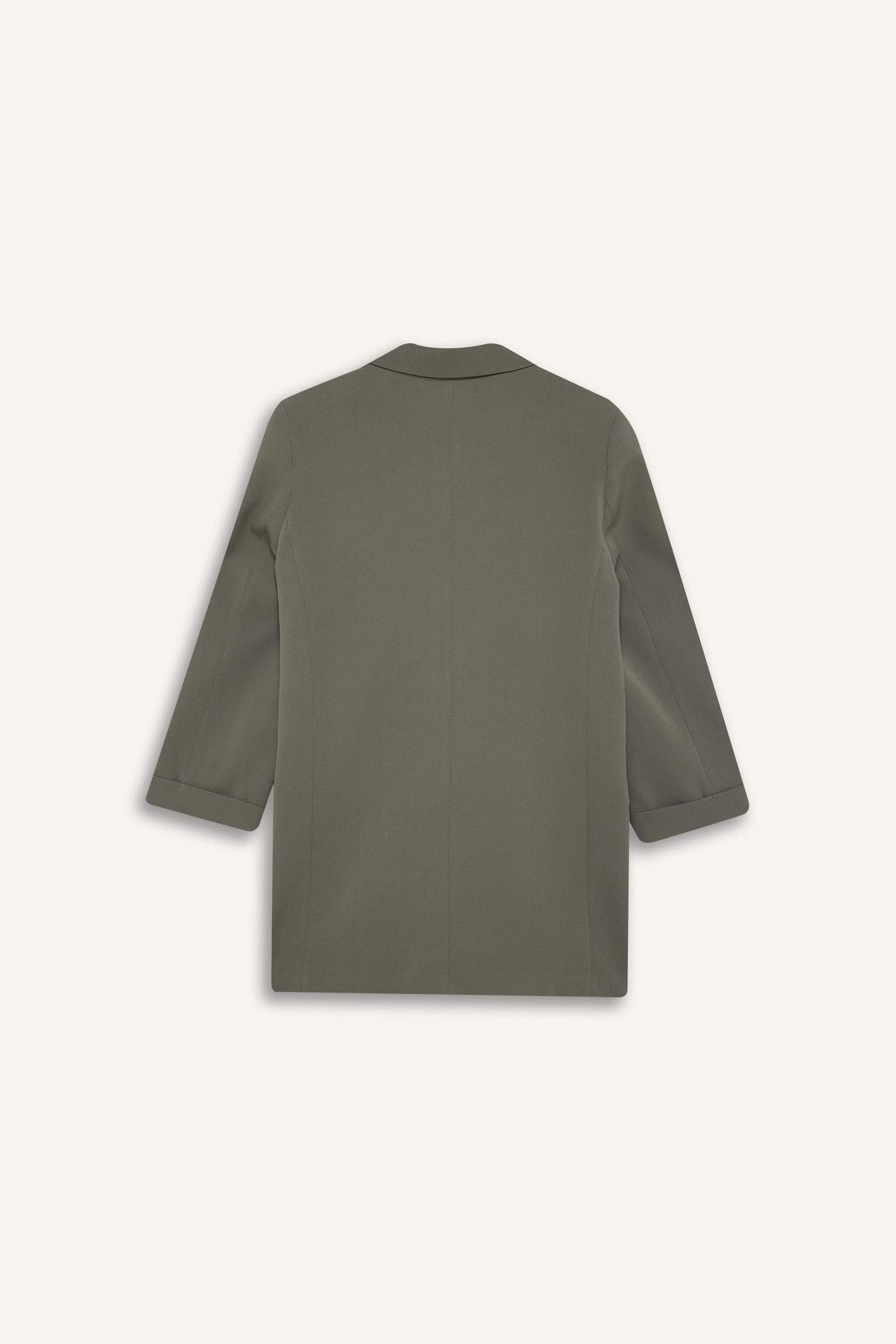 Regular Fit Ceket Yaka Basic Düz Blazer Ceket