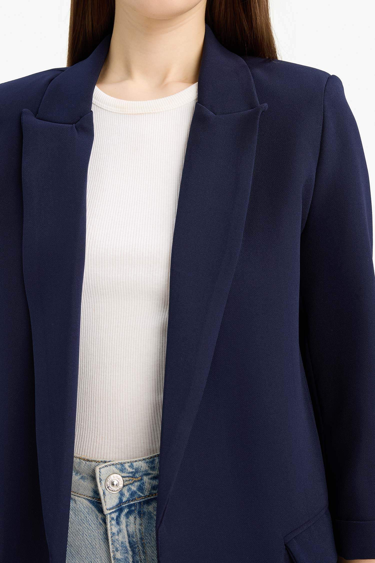 Loose Fit Jacket Collar Basic Blazer