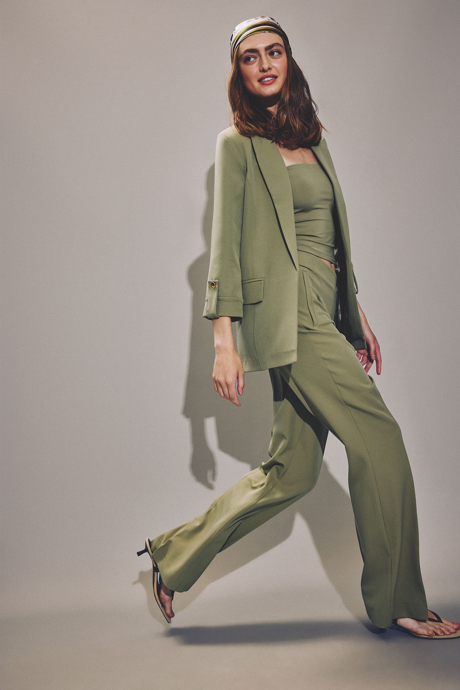 DeFacto Oversize Ceket Yaka Basic Blazer görsel 2