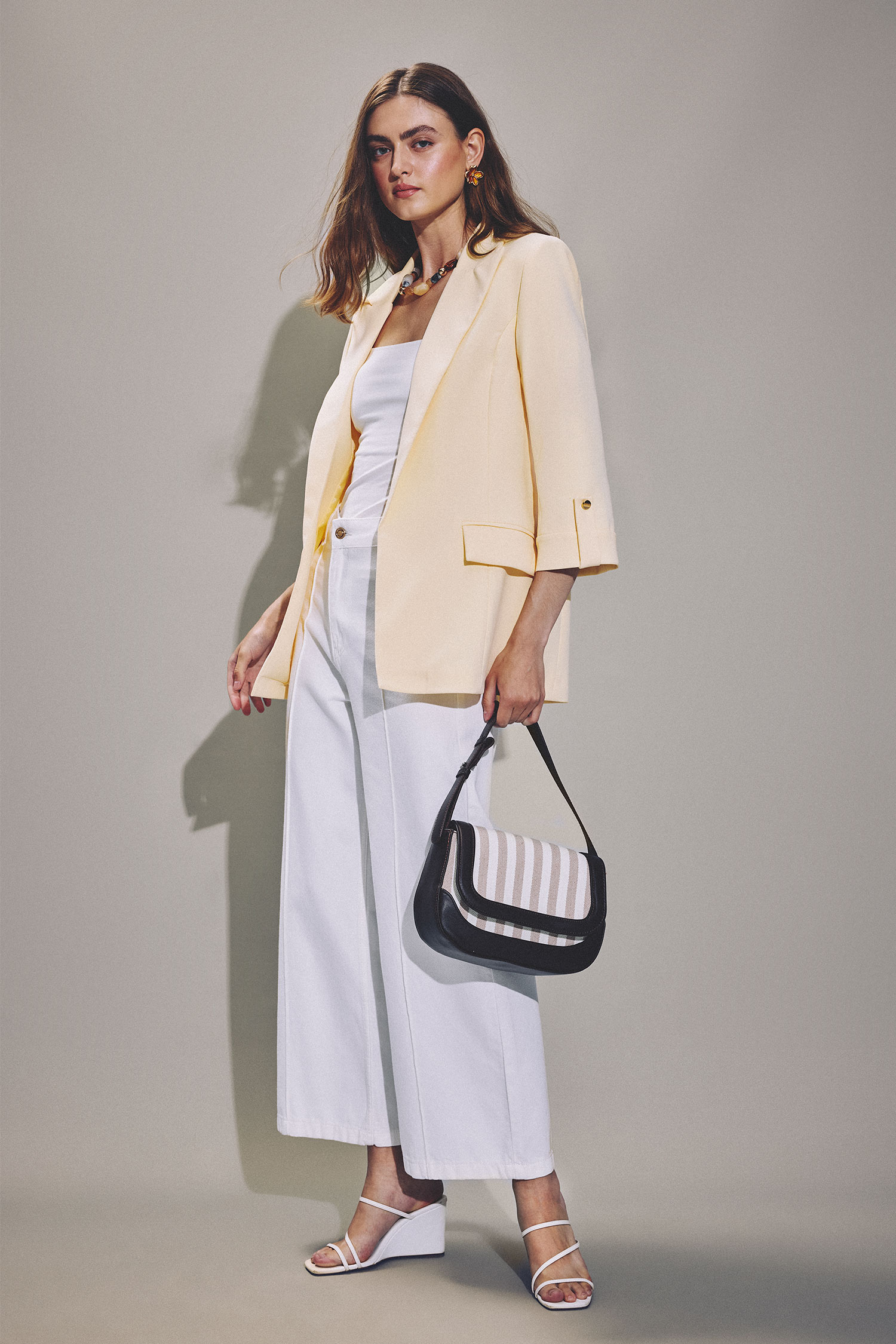 DeFacto Oversize Ceket Yaka Basic Blazer görsel 2
