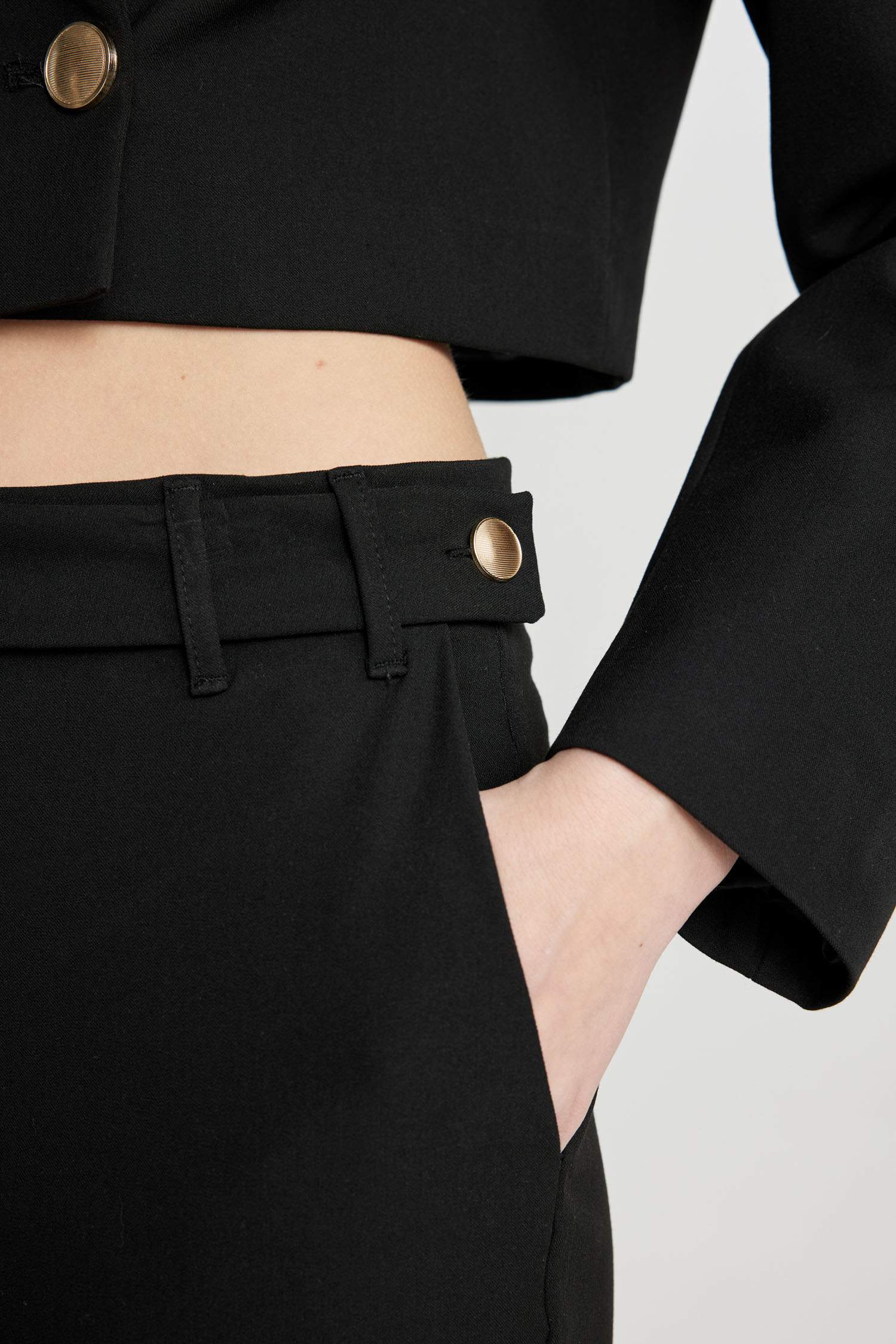 سروال تشينو برجل عادي قصة مستقيمة وخصر عالي