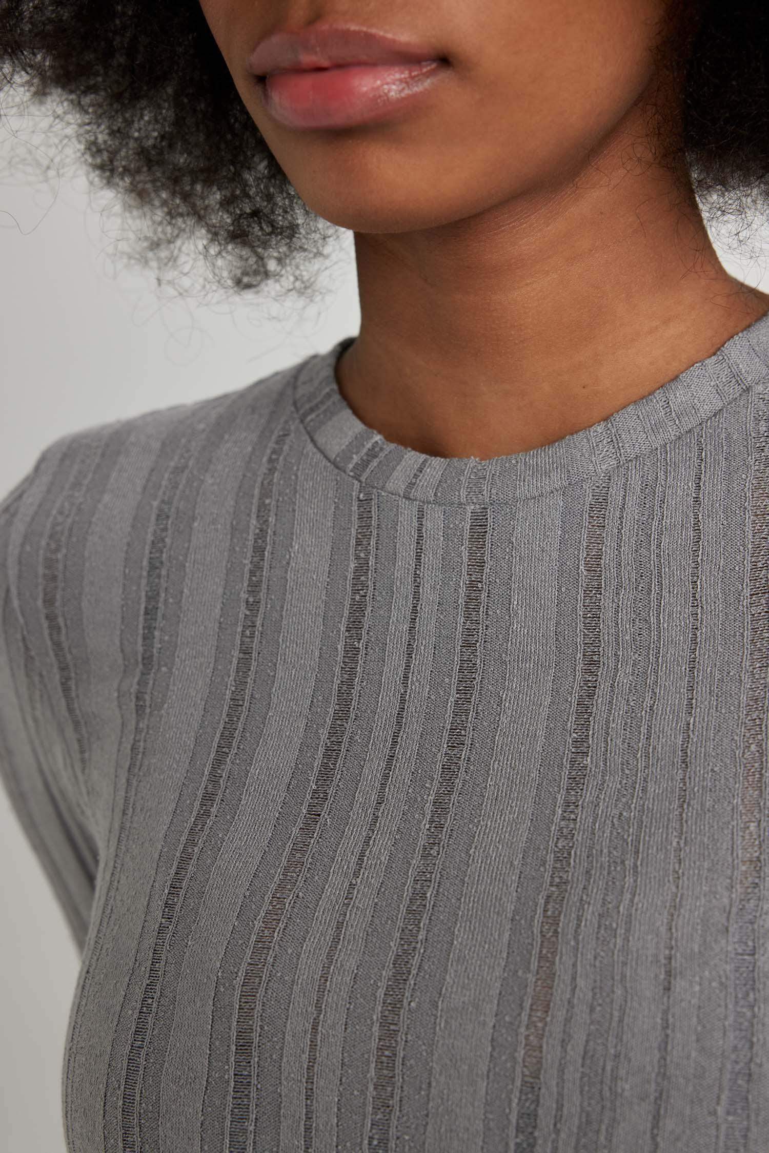 Fitted Crew Neck Basic Long Sleeve T-Shirt