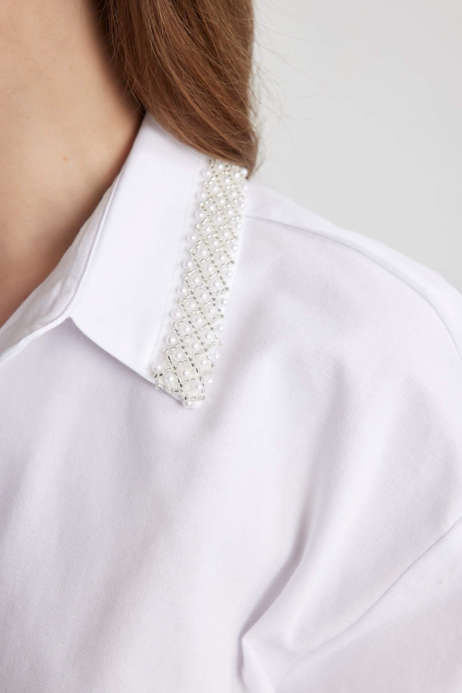 Oversize Fit Shirt Collar Oxford Long Sleeve Shirt