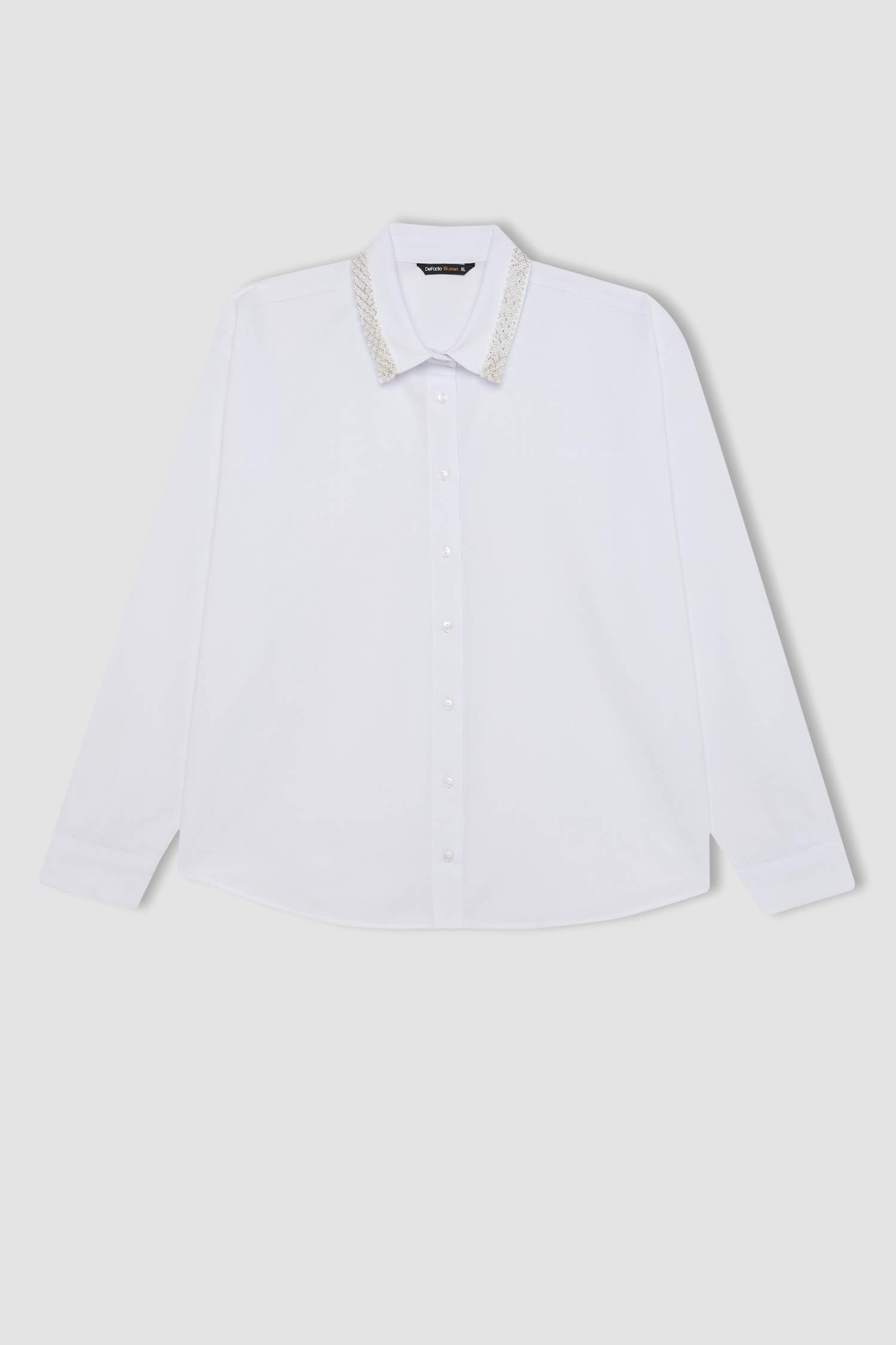 Oversize Fit Shirt Collar Oxford Long Sleeve Shirt