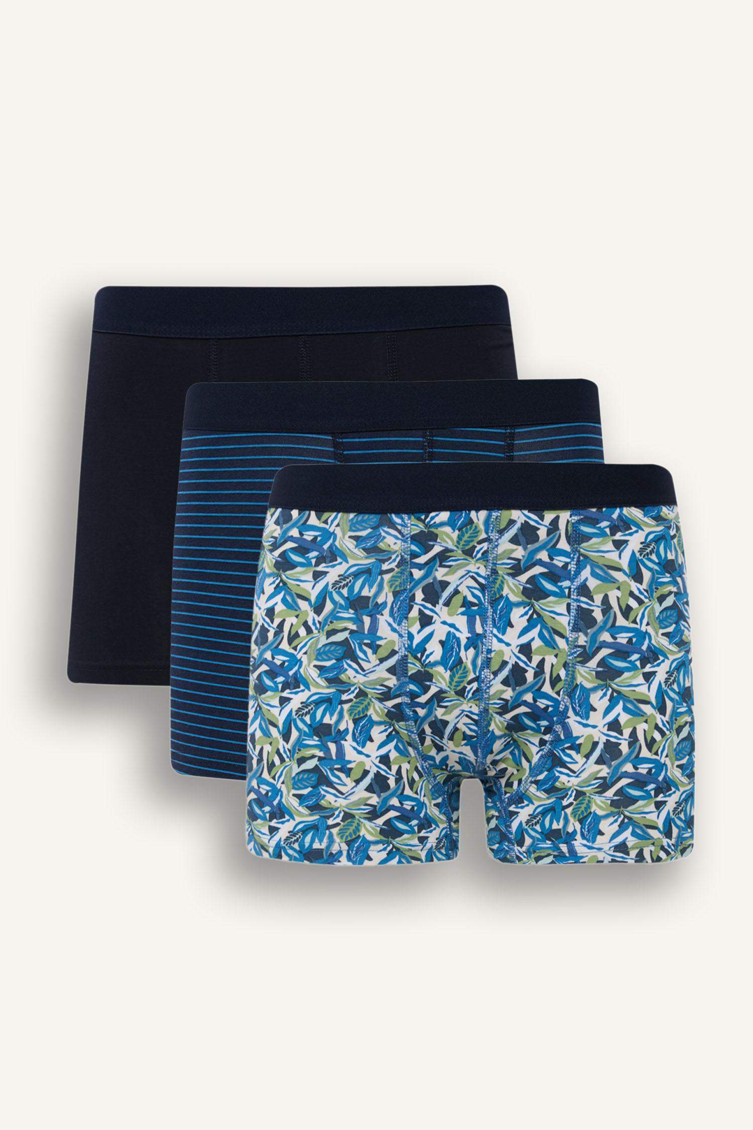 Regular Fit Desenli 3'lü Boxer