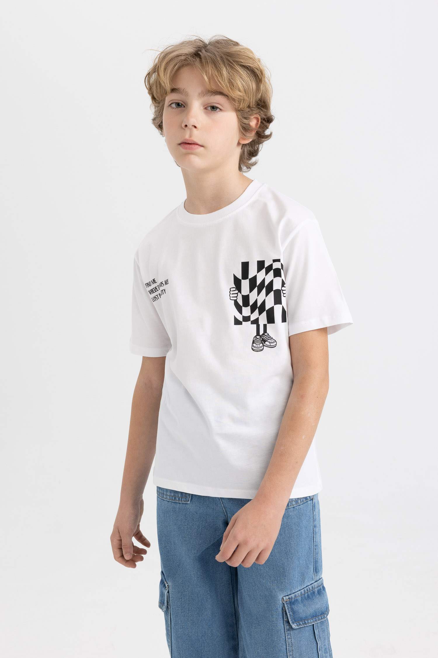Boy Crew Neck Printed Short Sleeve T-Shirt