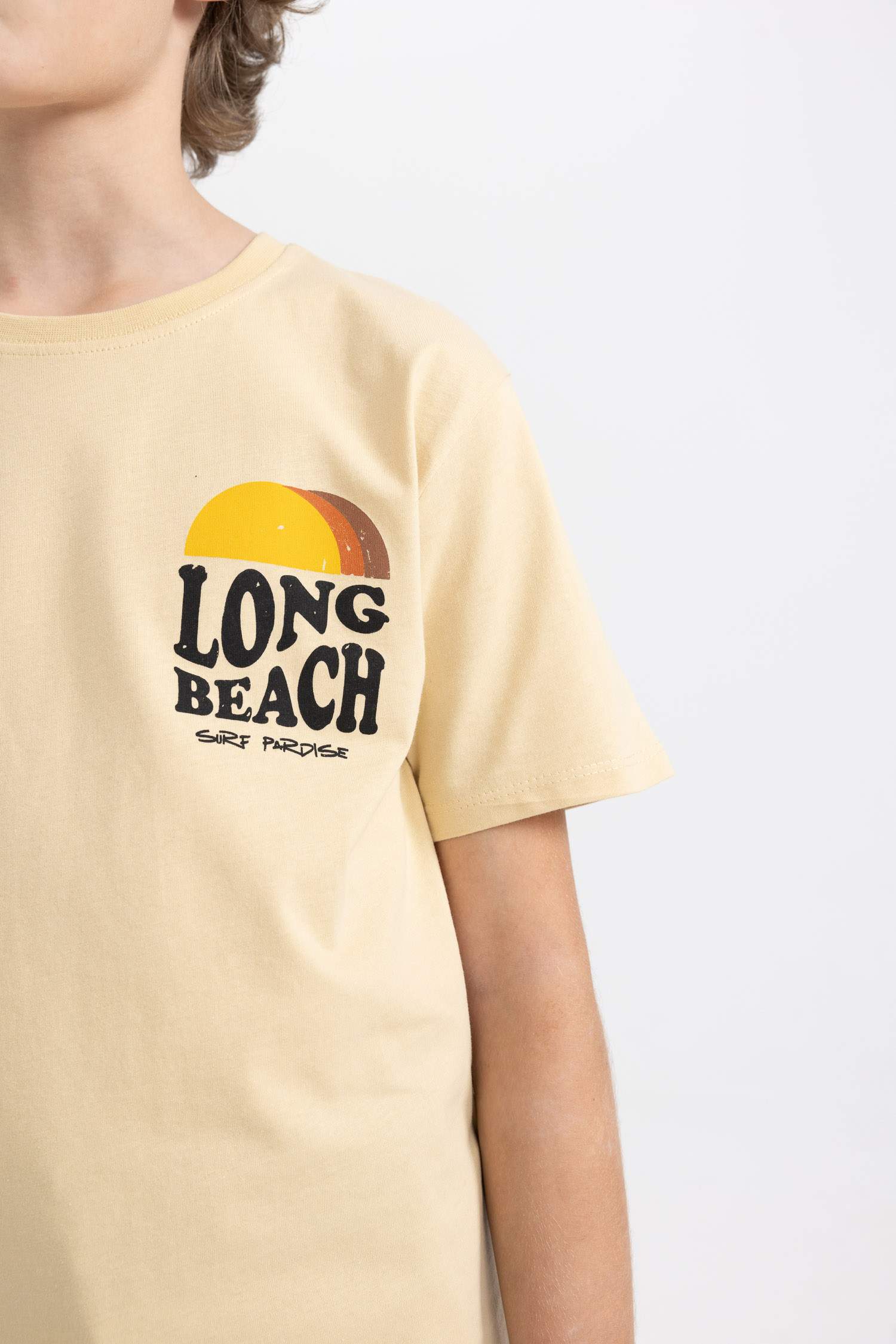 Boy Crew Neck Back Printed Short Sleeve T-Shirt