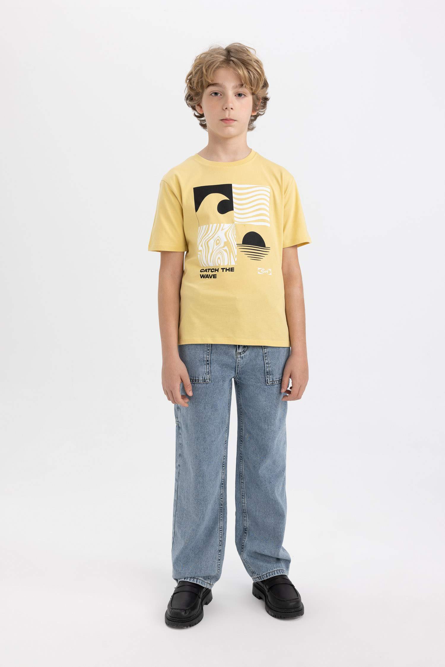 تيشيرت ولادي نص ردن مطبوع قصة عادية