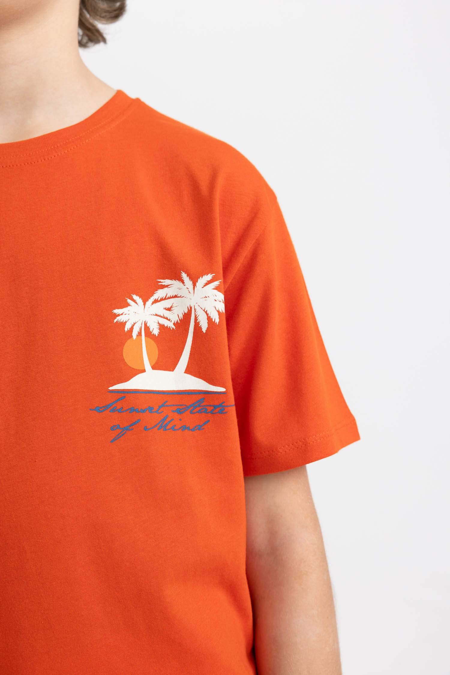 T-Shirt À Manches Courtes Imprimé à Col Rond pour Garçon