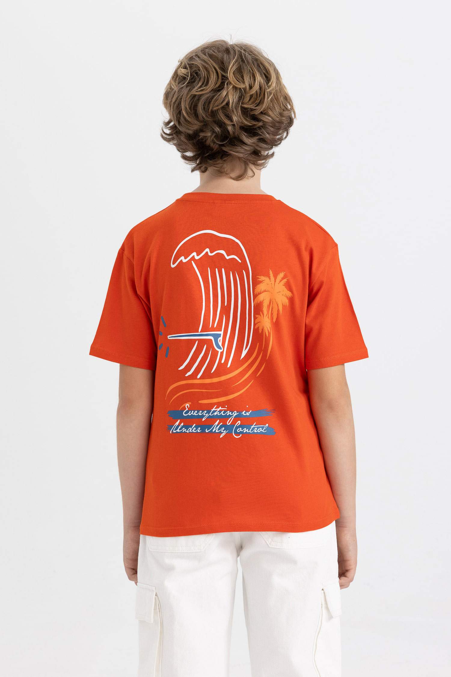 T-Shirt À Manches Courtes Imprimé à Col Rond pour Garçon