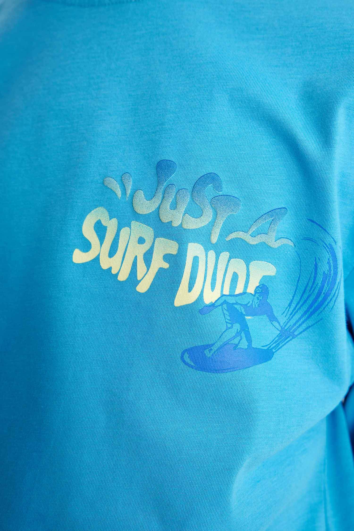 Erkek Çocuk Bisiklet Yaka Baskılı Kısa Kollu Tişört