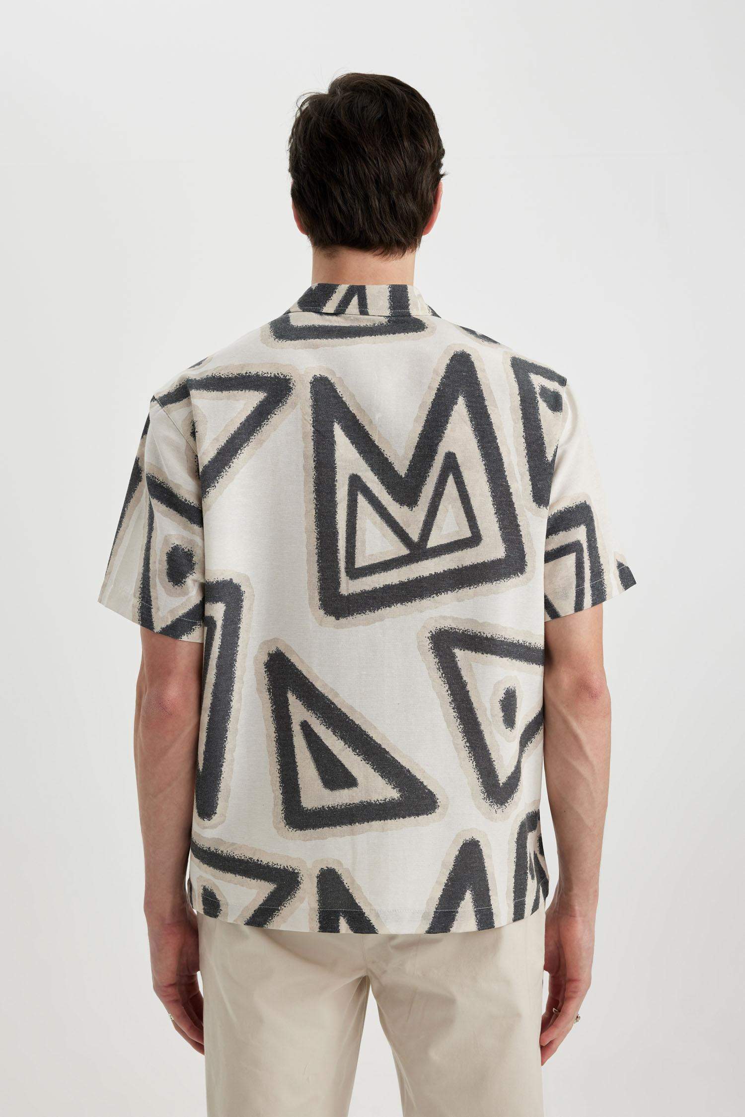 Relax Fit Polo Collar Cotton Short Sleeve Shirt