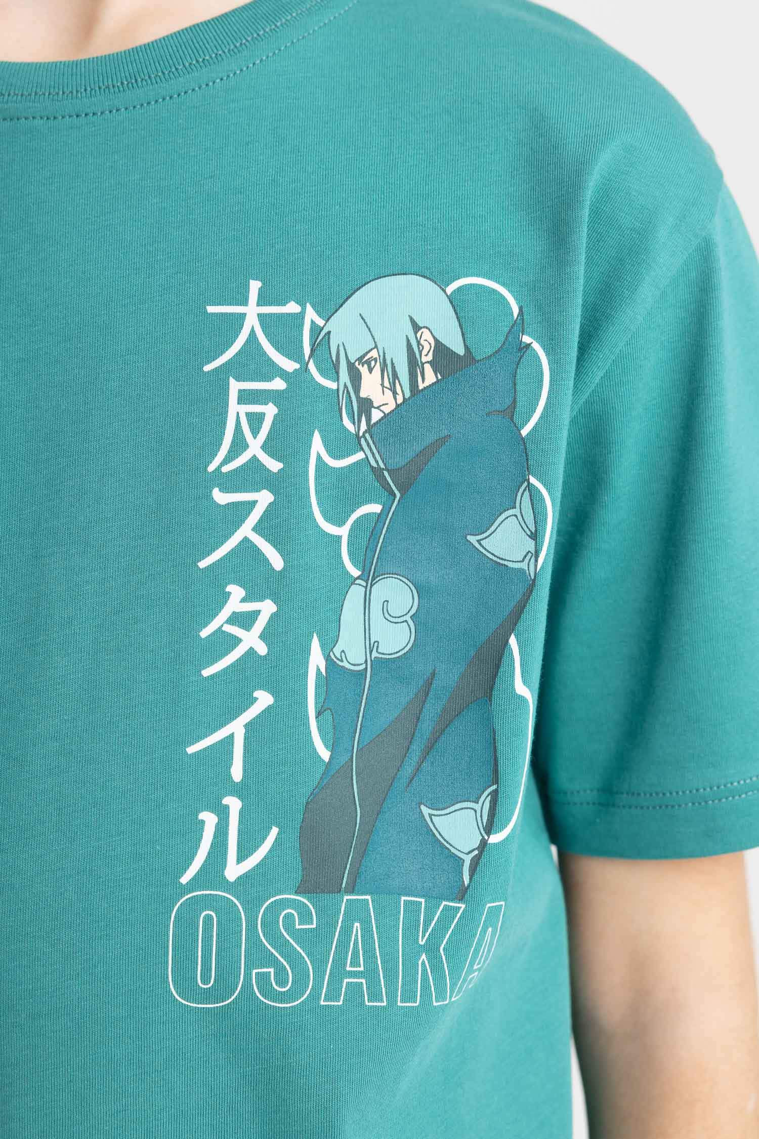 Erkek Çocuk Bisiklet Yaka Baskılı Kısa Kollu Tişört