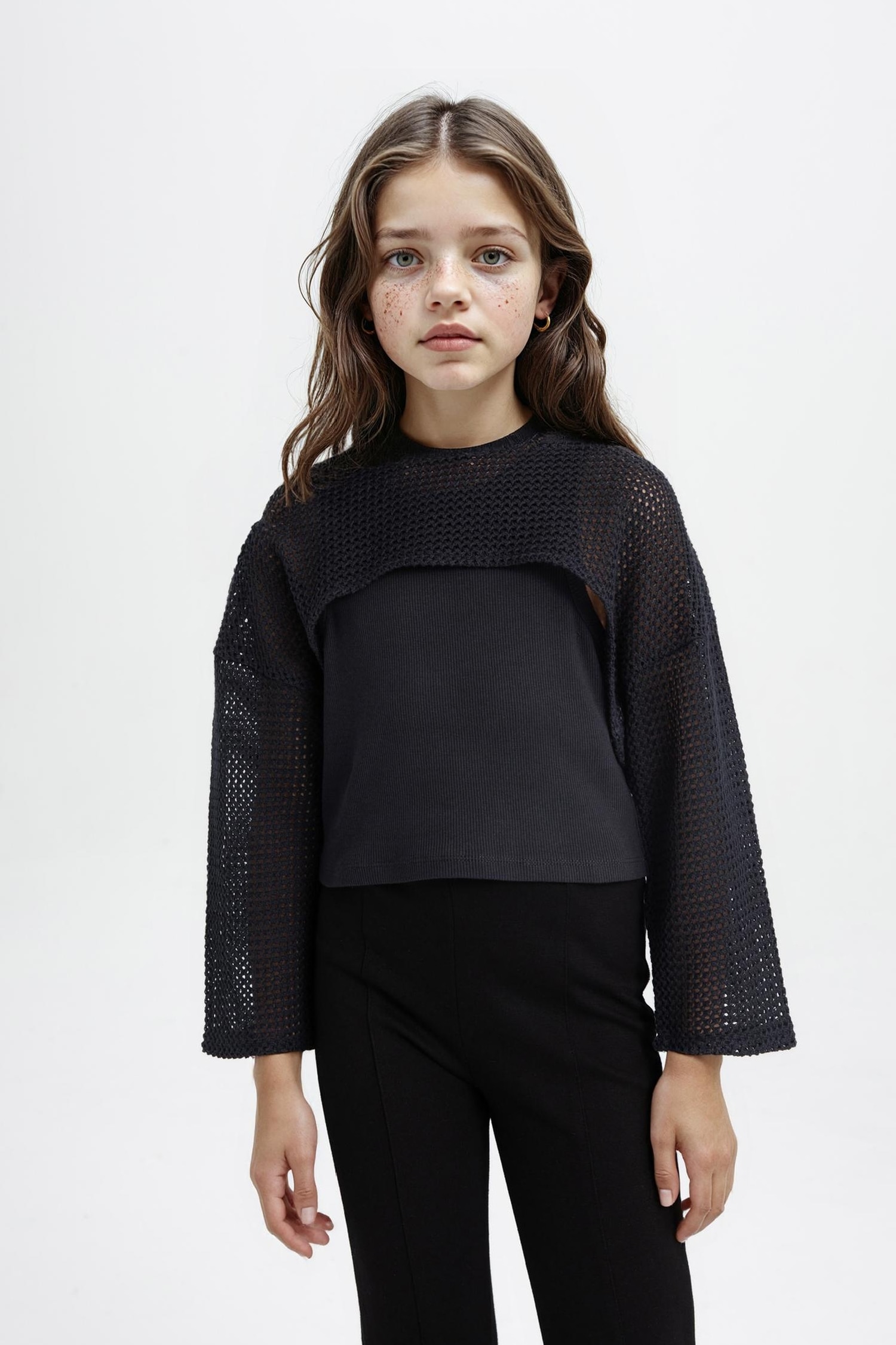 تيشيرت نص ردن مضلع قصة مريحة بياخة مستديرة