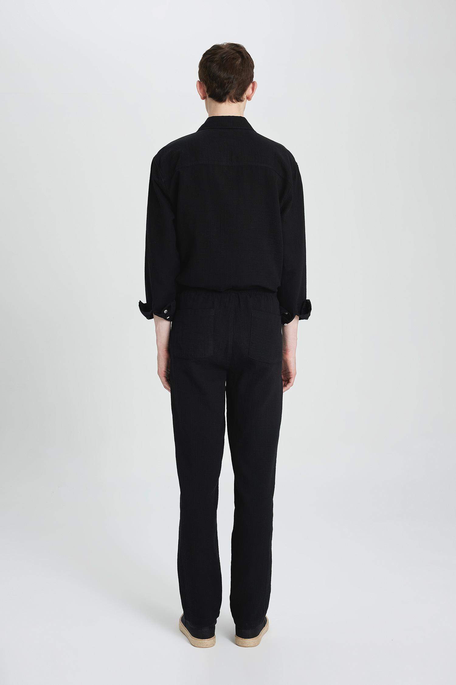 Relax Fit Regular Hem Cotton Trousers