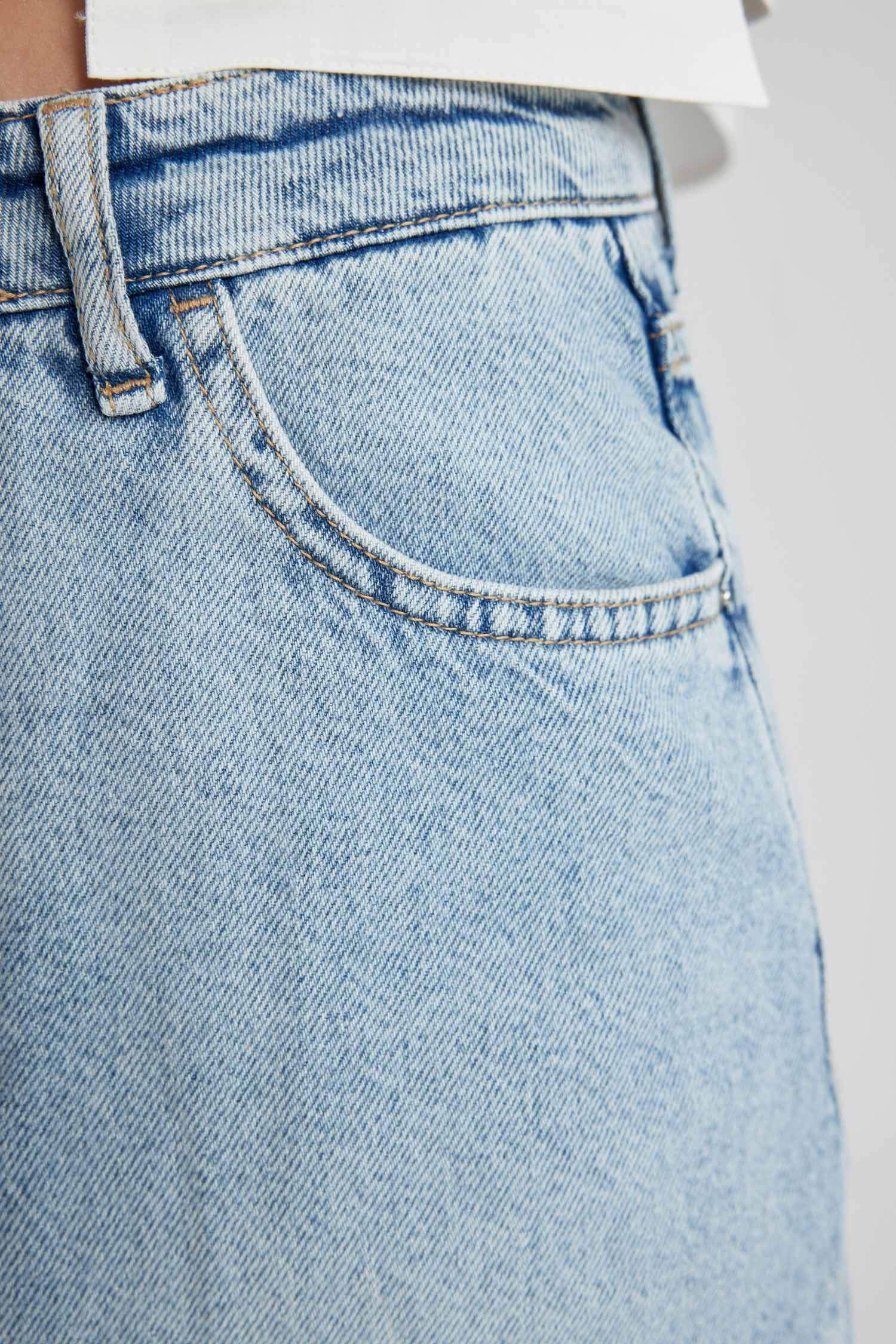 Long Fit Denim Skirt