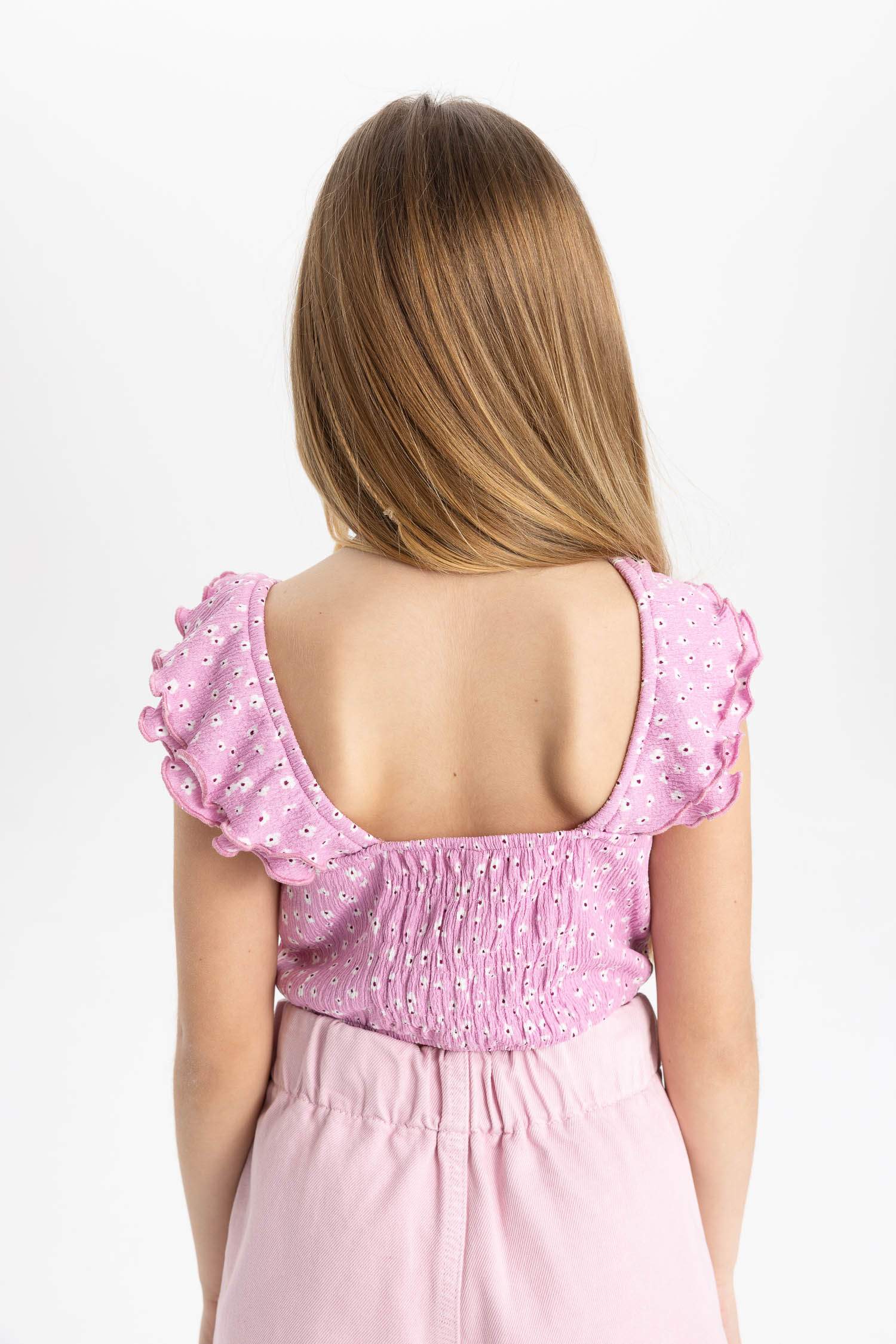 بلوزة نص ردن منقوش