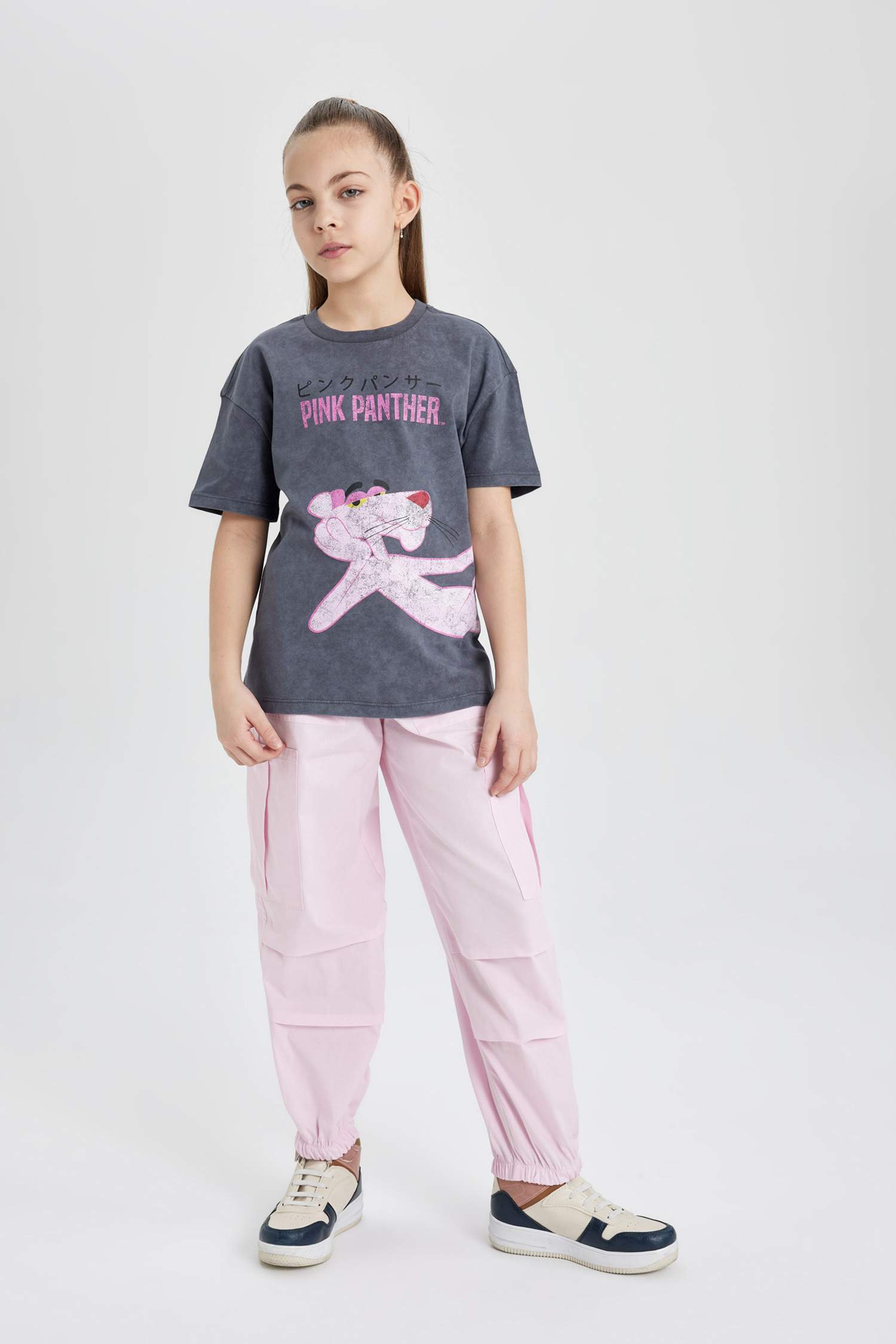 Girl Parachute Cargo Cotton Trousers