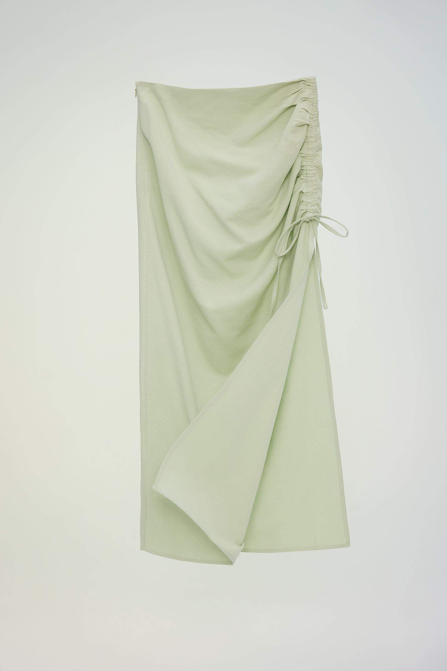 A Cut linen Maxi Skirt