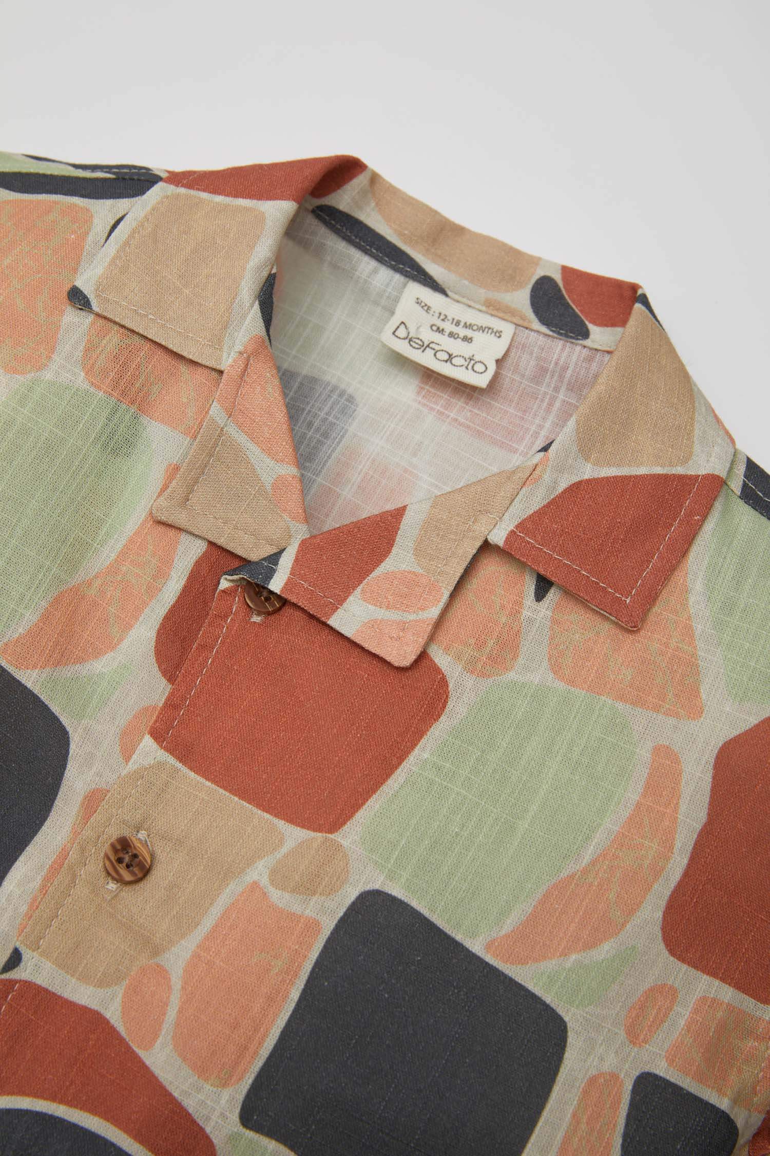 Chemise à motifs en popeline à manches courtes pour bébé garçon