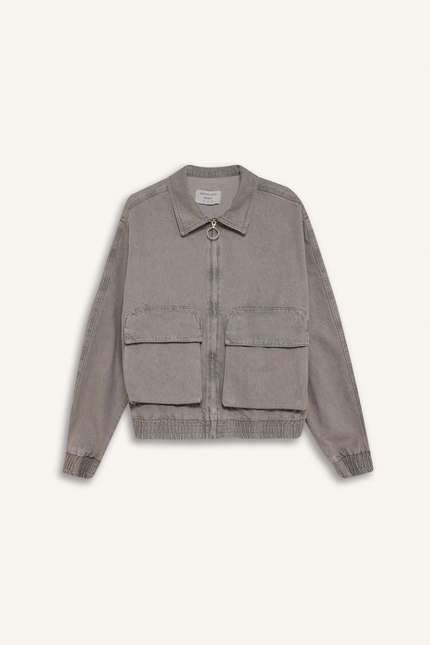 جاكيت جينز قصة مريحة بسوسته