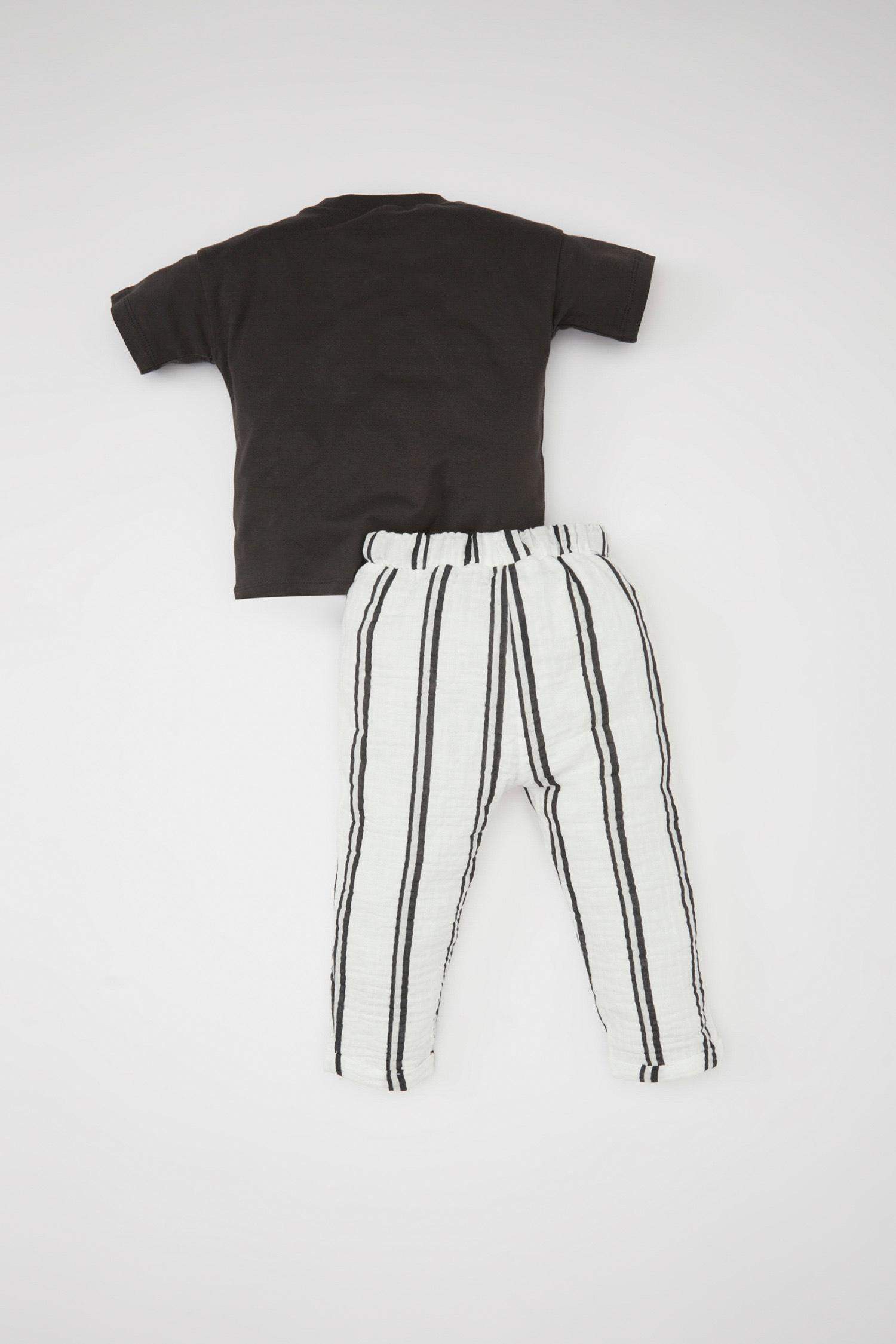 Baby Boy Short Sleeve T-Shirt Striped Pants 2 Piece Set