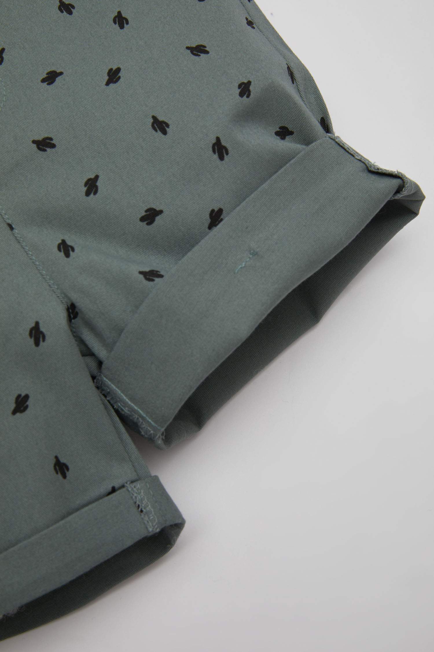 Baby Boy Cactus Patterned Gabardine Shorts