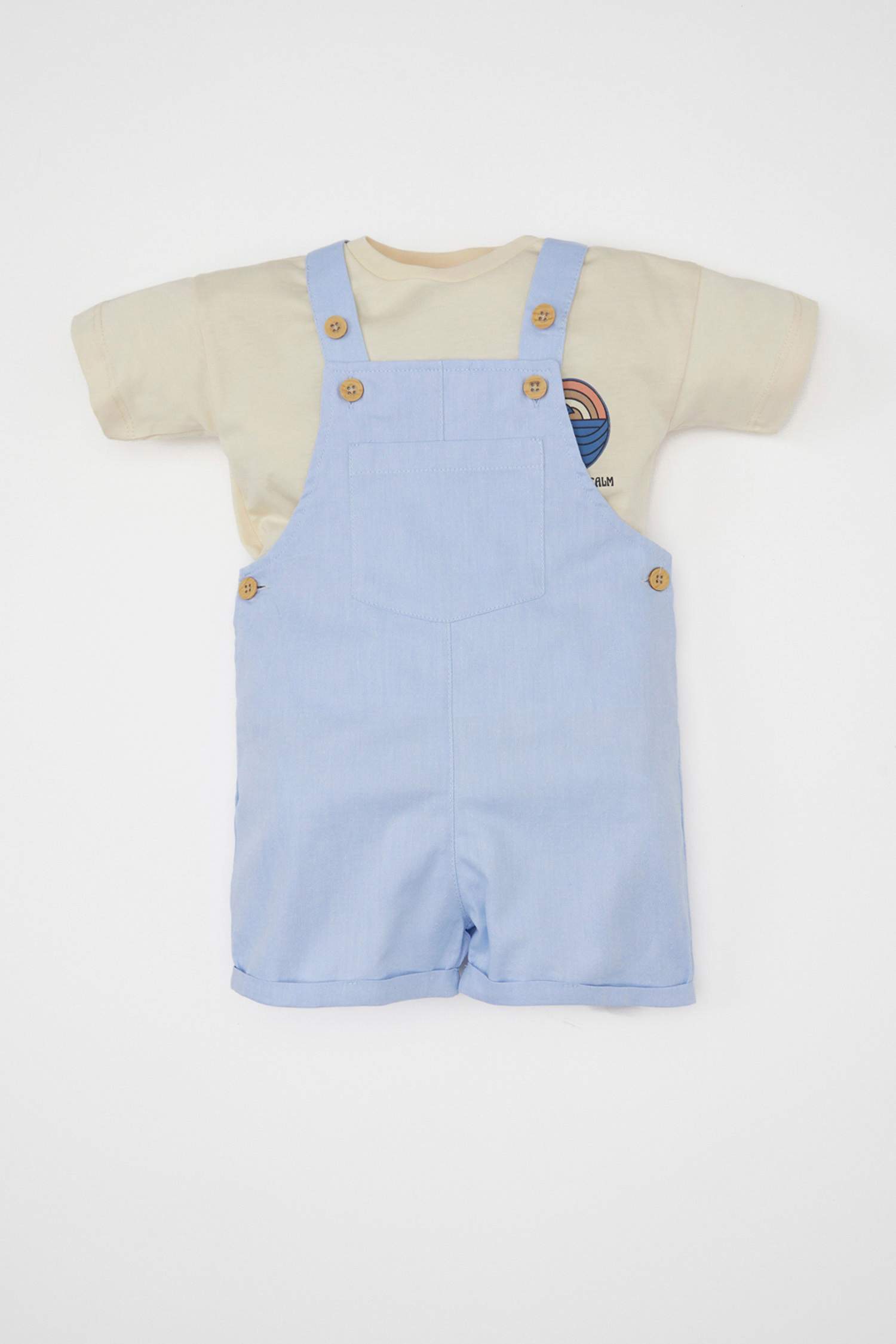 Ensemble De T-Shirt à Manches Courtes et Salopette Imprimé pour Bébé Garçon