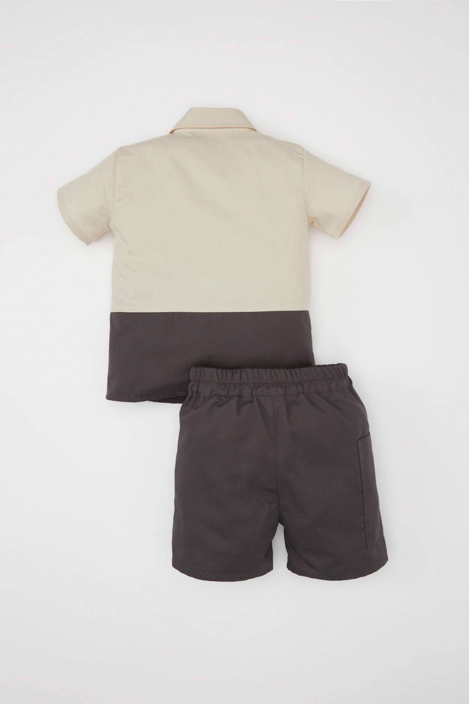 Baby Boy Poplin Short Sleeve Shirt and Shorts 2 Piece Set