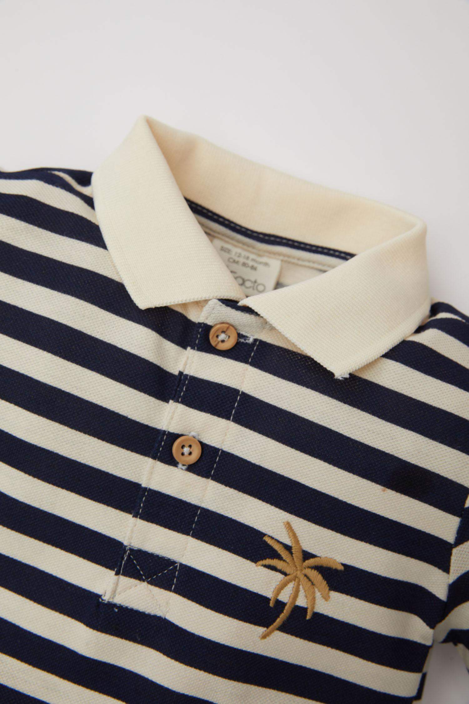 Baby Boy Striped Pique T-Shirt Shorts 2 Piece Set