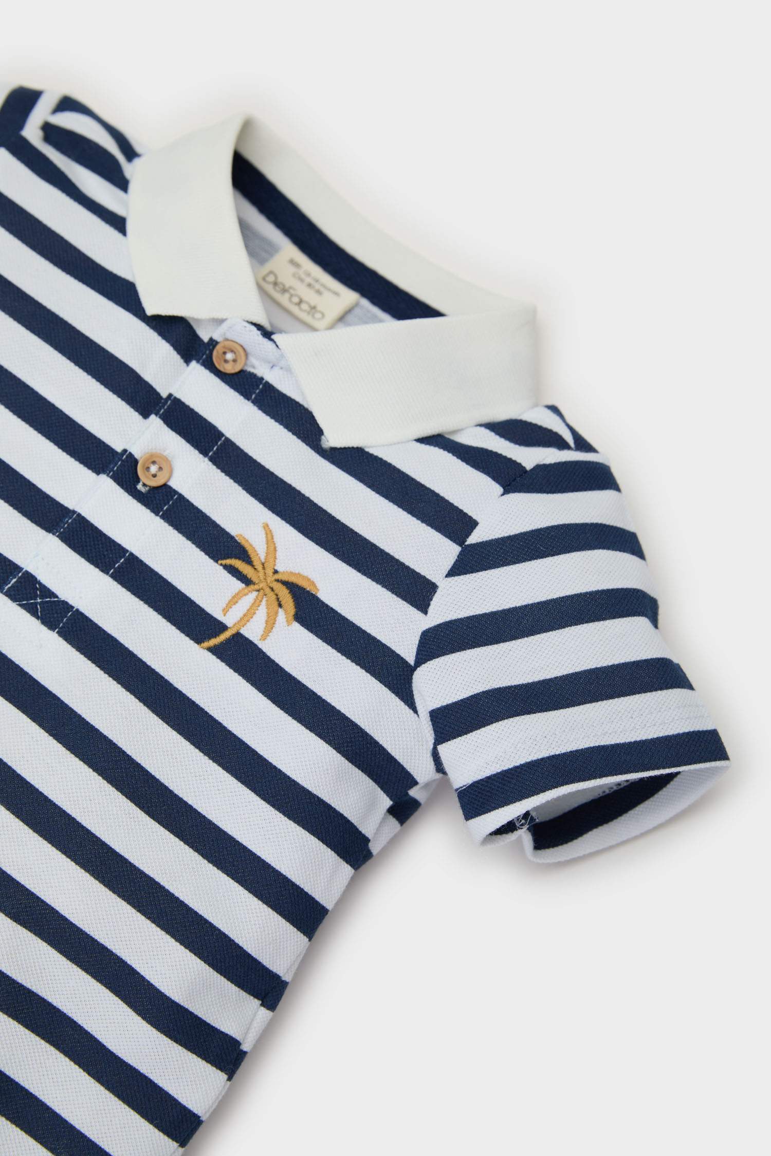 Baby Boy Striped Polo T-Shirt Shorts 2 Piece Set