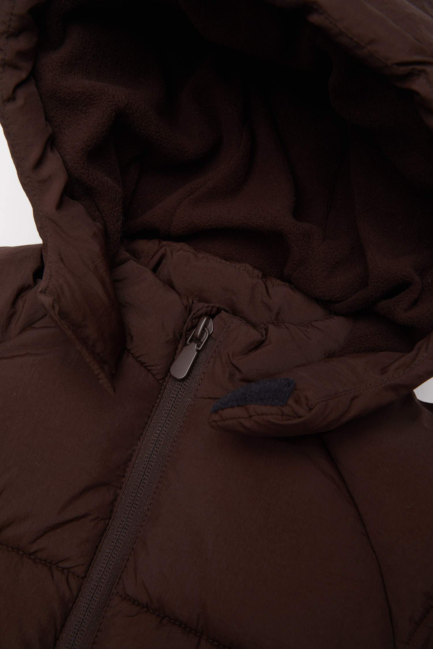 Erkek Bebek Su Geçirmez Çıtçıt Detay Kapüşonlu Ribana Kollu Fermuarlı Şişme Mont