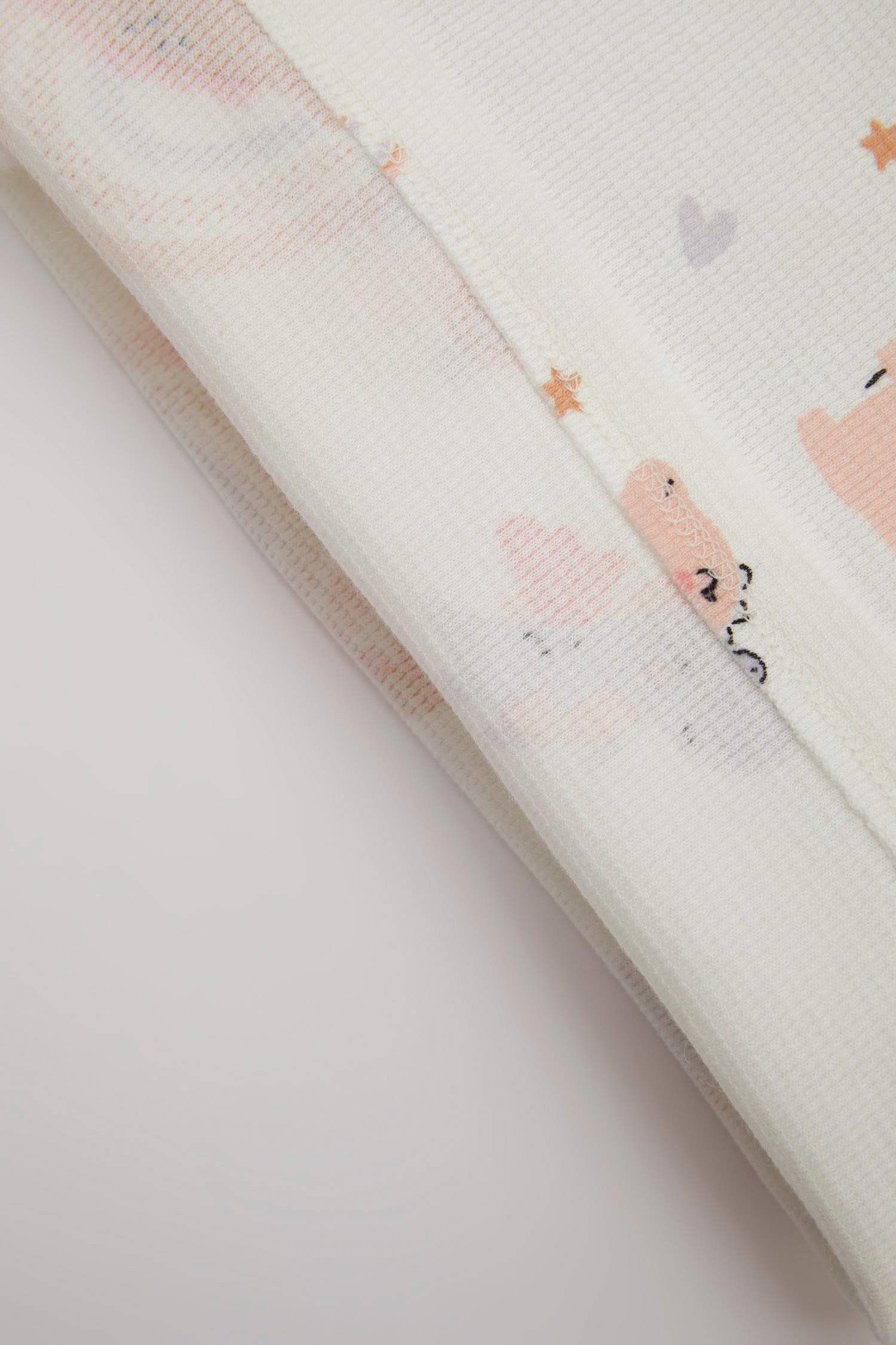 طقم بيجاما بيبي بناتي وافل قصة عادية بطبعة ديناصور - قطعتين