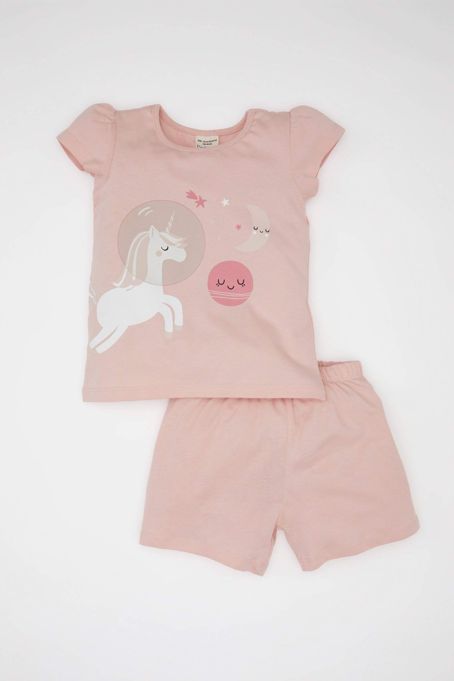 Baby Girl Unicorn Printed Cotton 2 Piece Pajama Set