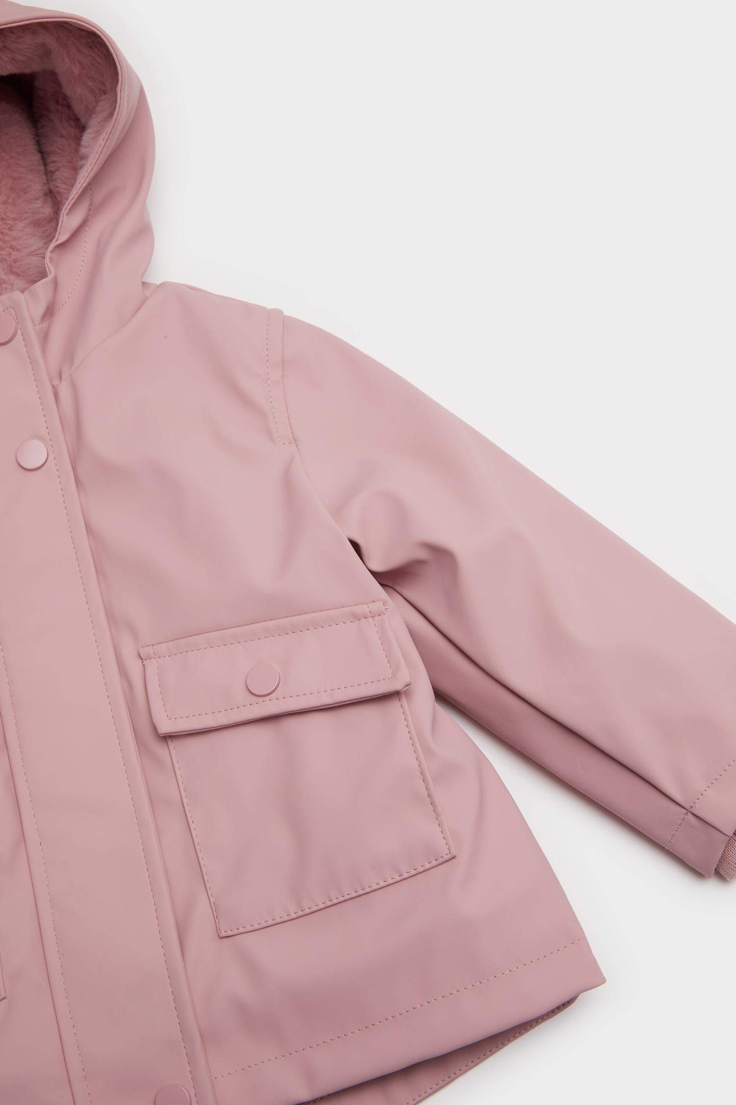 Kız Bebek Kapüşonlu İçi Yumuşak Tüylü Mont