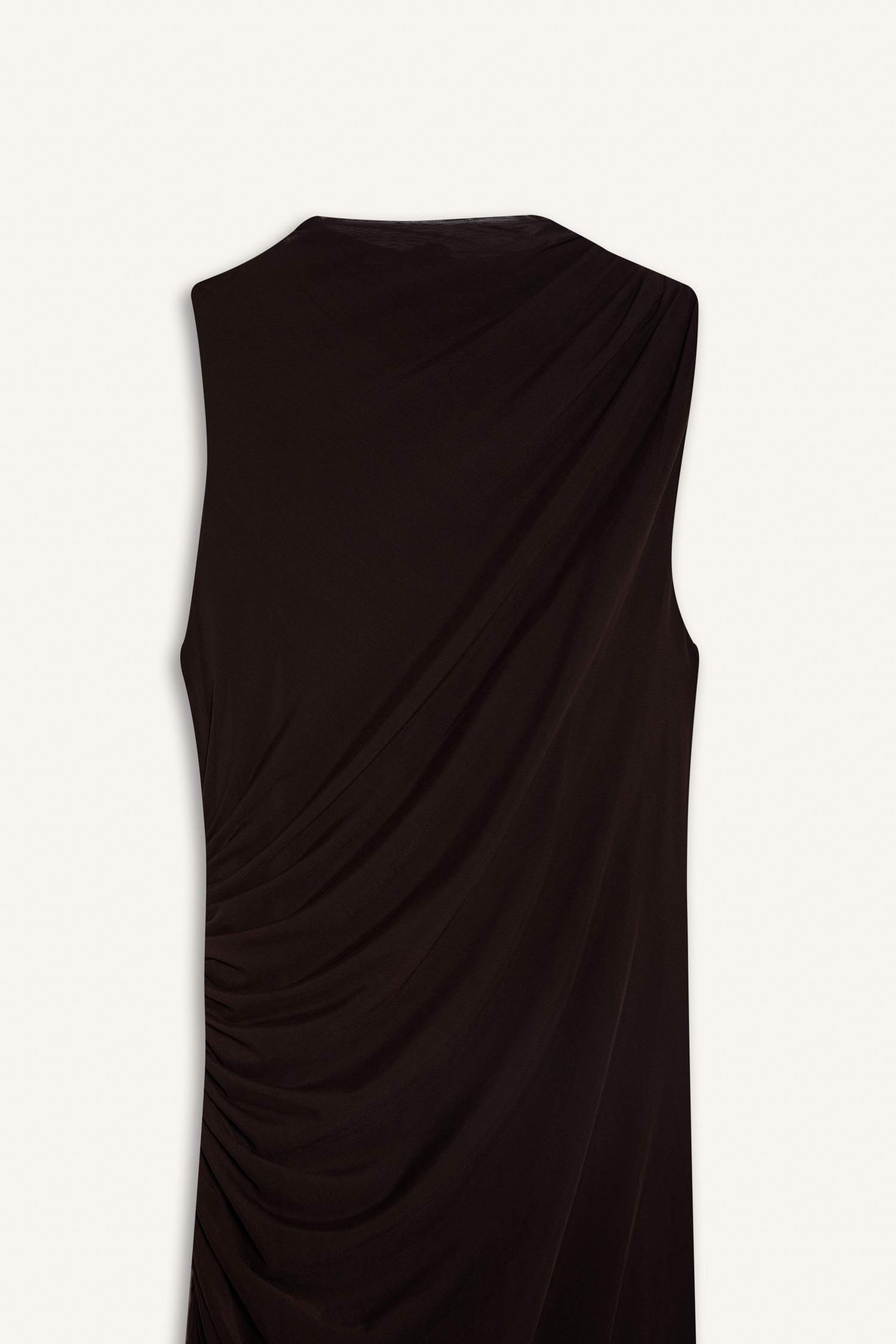 Bodycon Half Turtleneck Tulle Sleeveless Maxi Dress