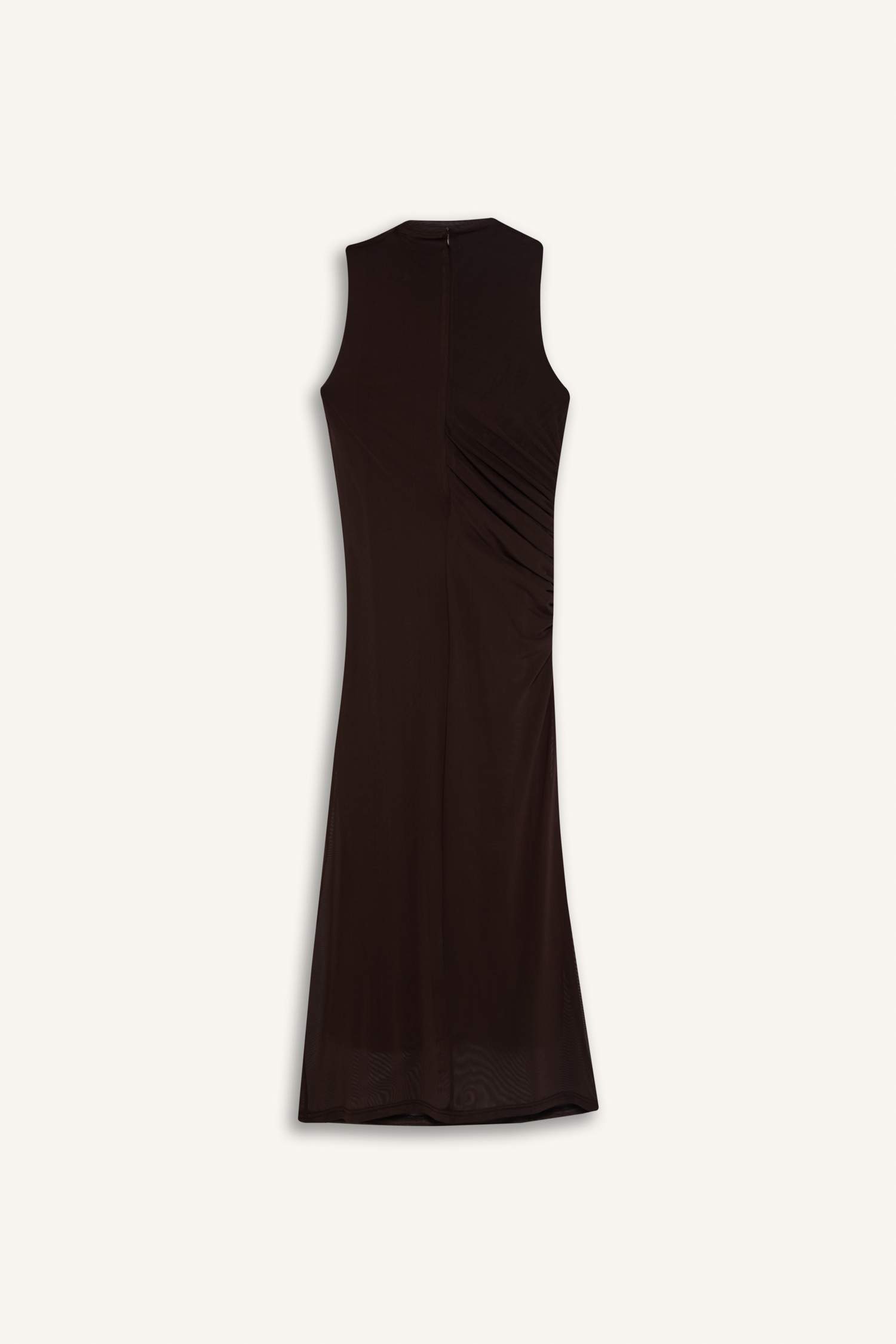 Bodycon Half Turtleneck Tulle Sleeveless Maxi Dress