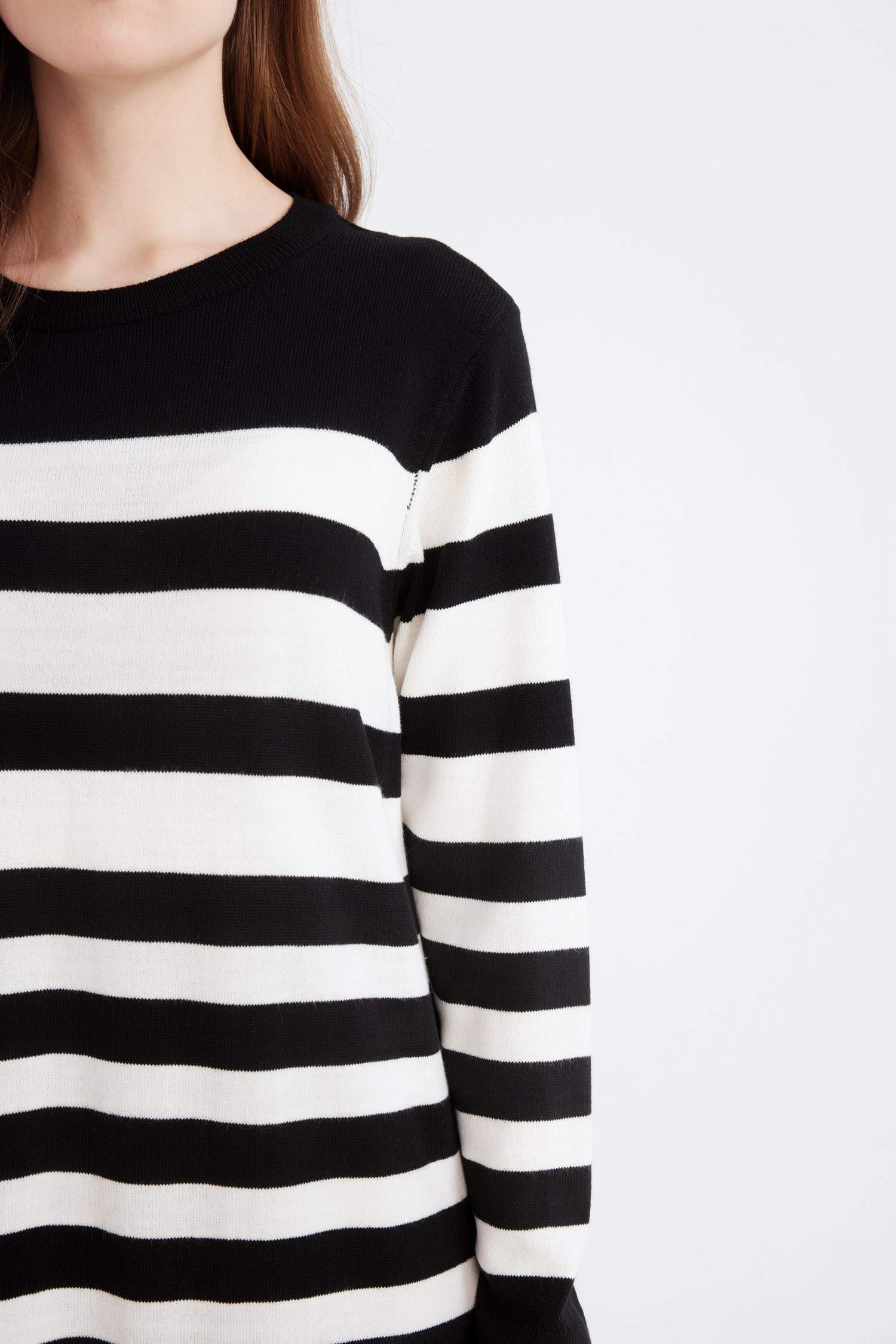 Regular Fit Çizgili Uzun Kollu Maxi Triko Elbise