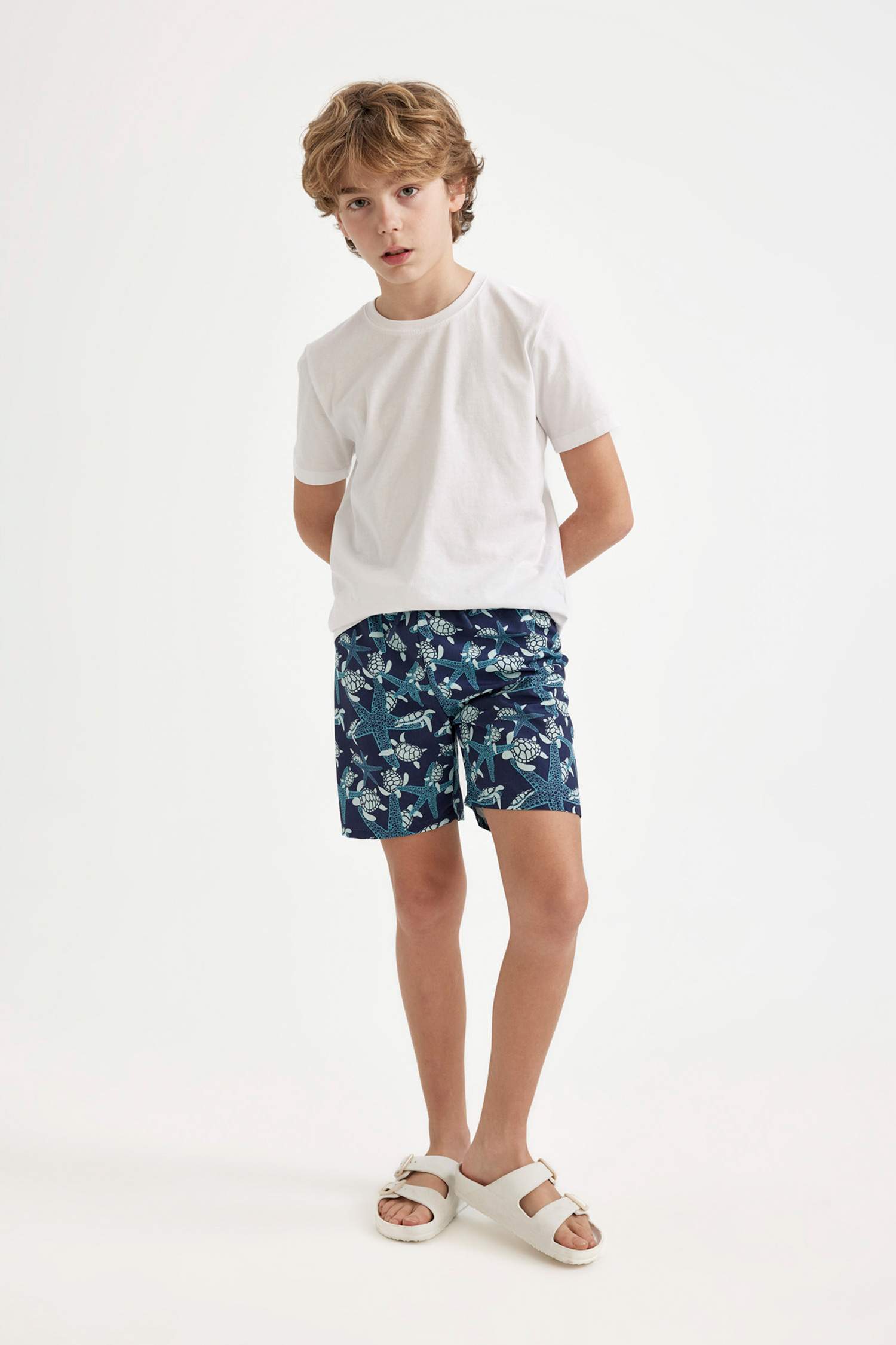 Boy Patterned Swim Shorts