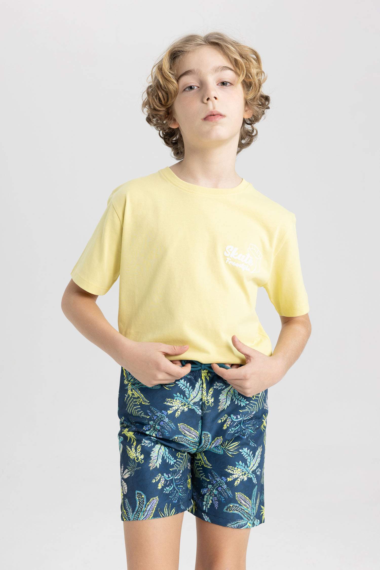 Boy Patterned Swim Shorts